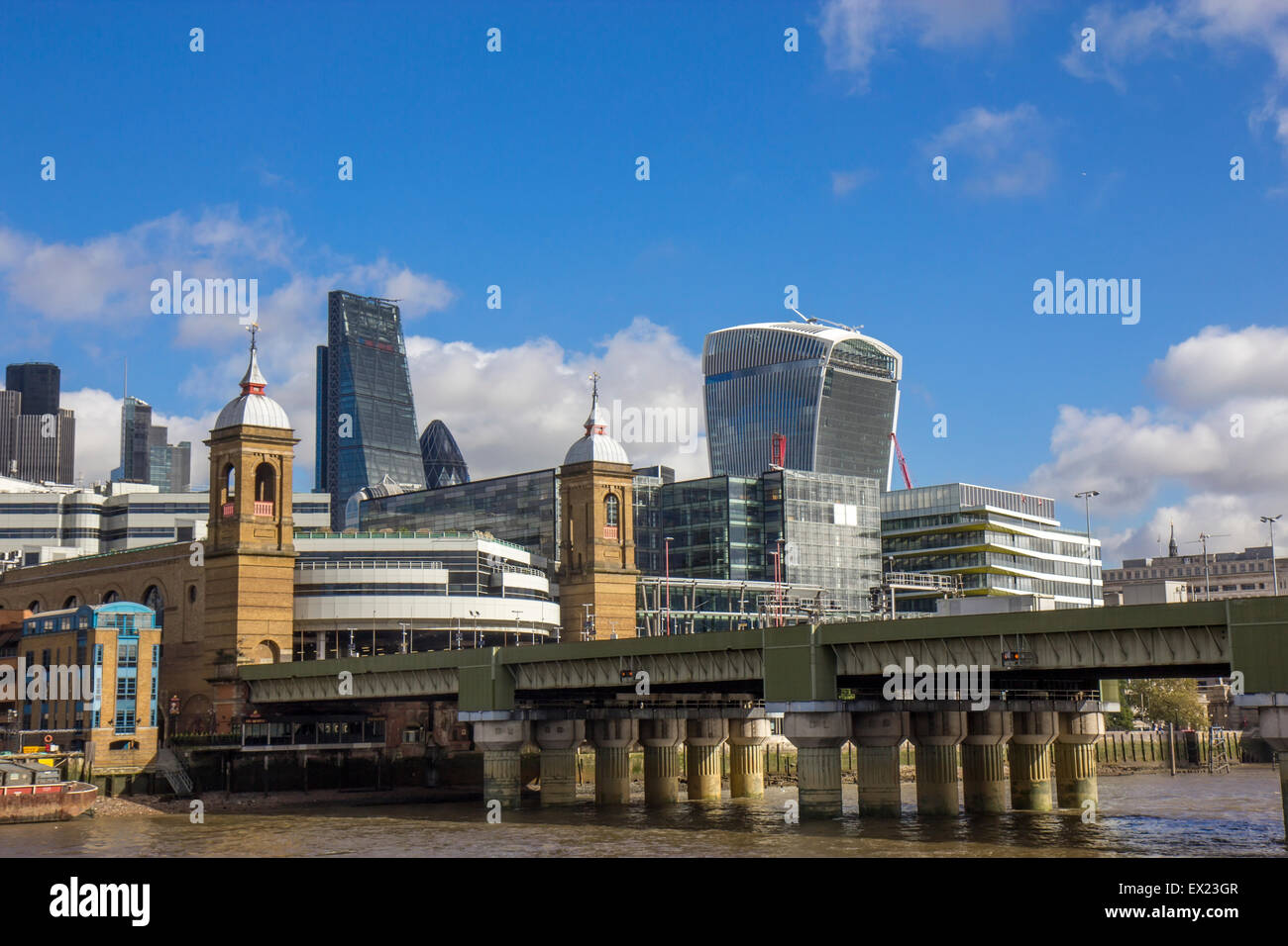 Cannon Street Railway Bridge, Alexandra bridge - London Stock Photo - Alamy