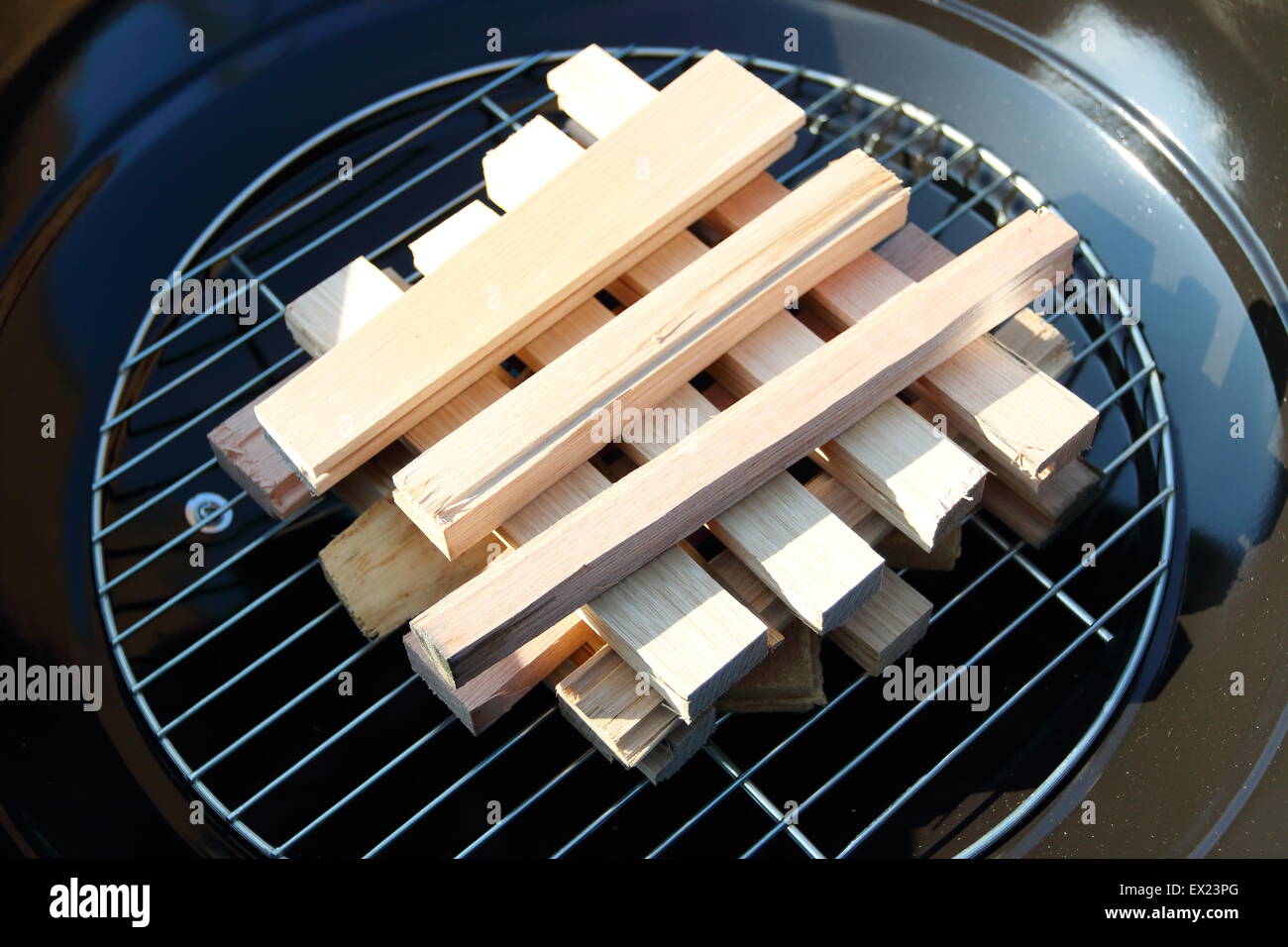 Kindling for portable bbq barbecue Stock Photo Alamy