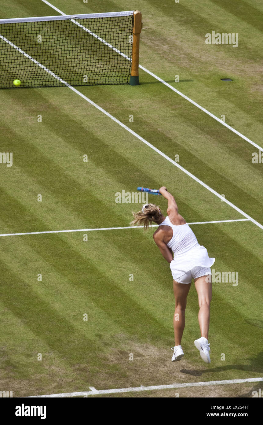 London, UK. 3rd July, 2015. Maria Sharapova at Wimbledon's Court 1.The Championships, Wimbledon or simply Wimbledon, is the oldest tennis tournament in the world, and is widely considered the most prestigious. It has been held at the All England Club in Wimbledon, London since 1877, London, UK. © Veronika Lukasova/ZUMA Wire/Alamy Live News Stock Photo