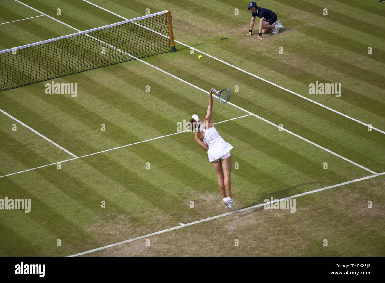 London, UK. 3rd July, 2015. Maria Sharapova at Wimbledon's Court 1.The Championships, Wimbledon or simply Wimbledon, is the oldest tennis tournament in the world, and is widely considered the most prestigious. It has been held at the All England Club in Wimbledon, London since 1877, London, UK. © Veronika Lukasova/ZUMA Wire/Alamy Live News Stock Photo