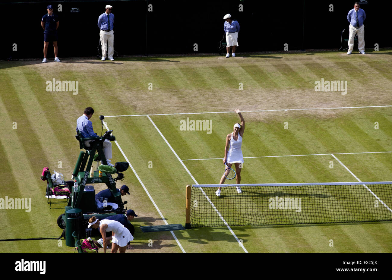 London, UK. 3rd July, 2015. Maria Sharapova at Wimbledon's Court 1.The Championships, Wimbledon or simply Wimbledon, is the oldest tennis tournament in the world, and is widely considered the most prestigious. It has been held at the All England Club in Wimbledon, London since 1877, London, UK. © Veronika Lukasova/ZUMA Wire/Alamy Live News Stock Photo