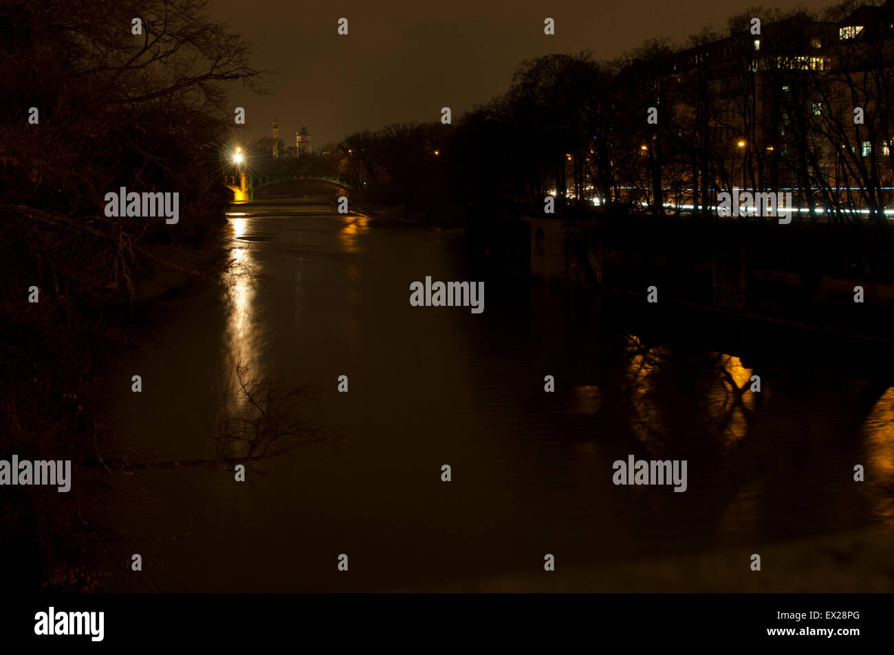 Night shoot isar river in munich hi-res stock photography and images ...