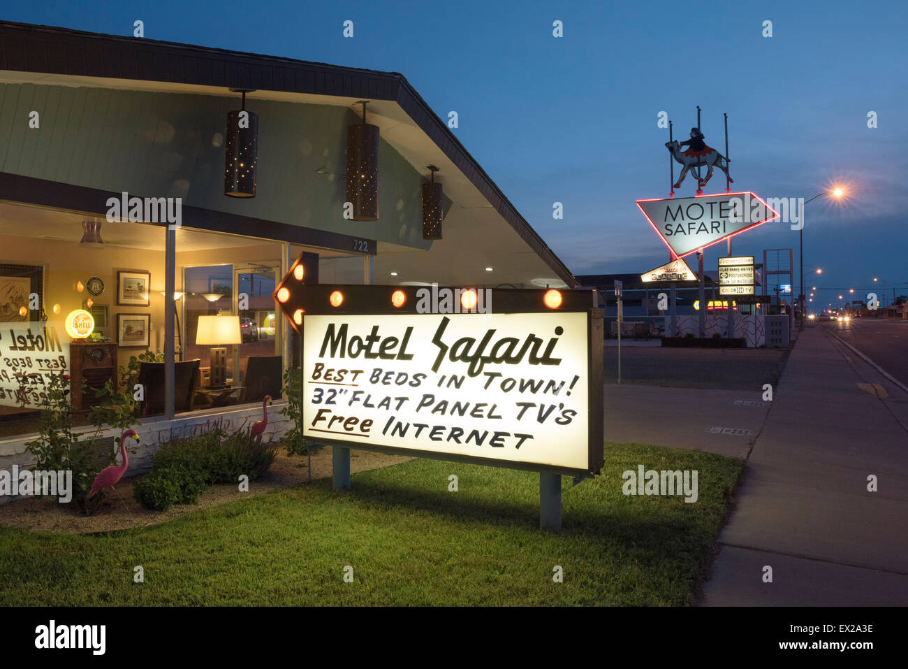 Motel Safari on Route 66 in Tucumcari, New Mexico Stock Photo