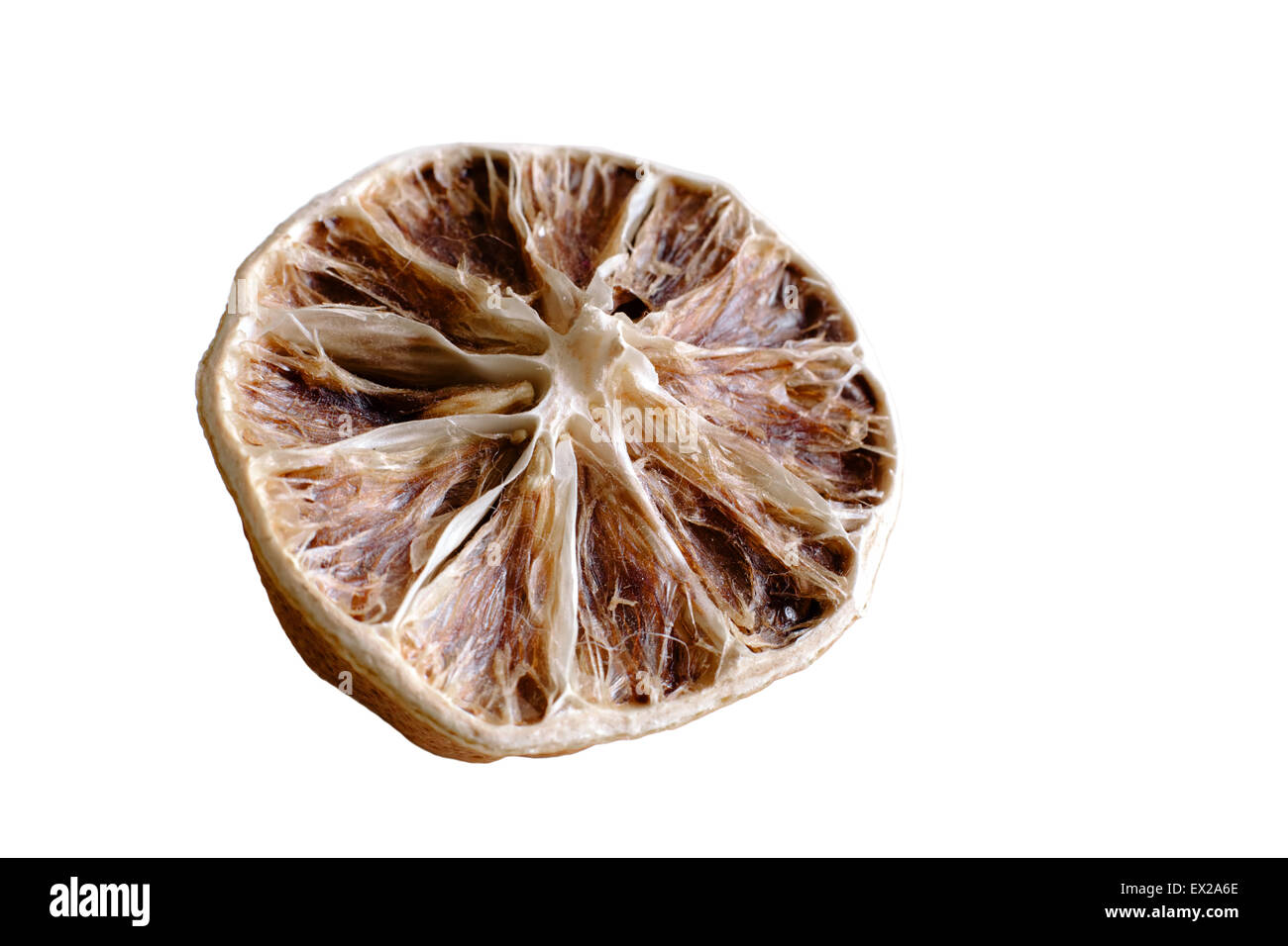 dried-up lemon isolated on the white background Stock Photo