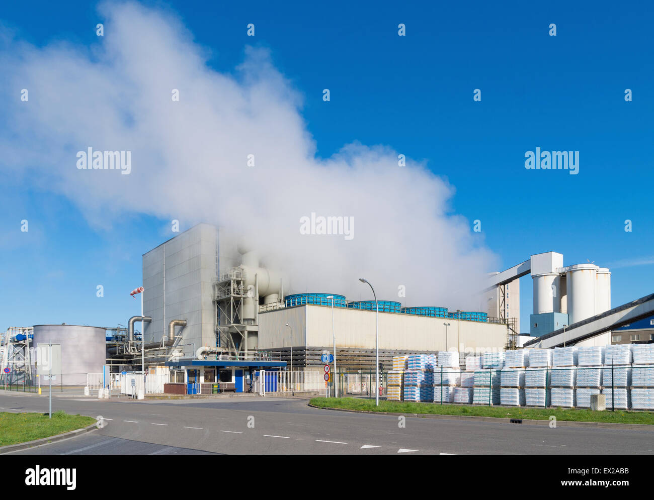 evaporating brine in a salt factory in hengelo, netherlands Stock Photo