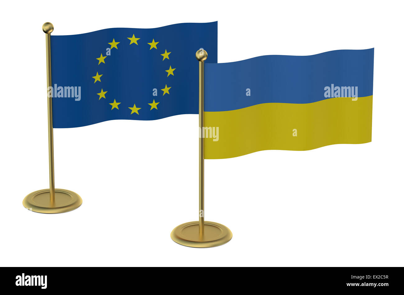 meeting EU with Ukraine concept isolated on white background Stock Photo