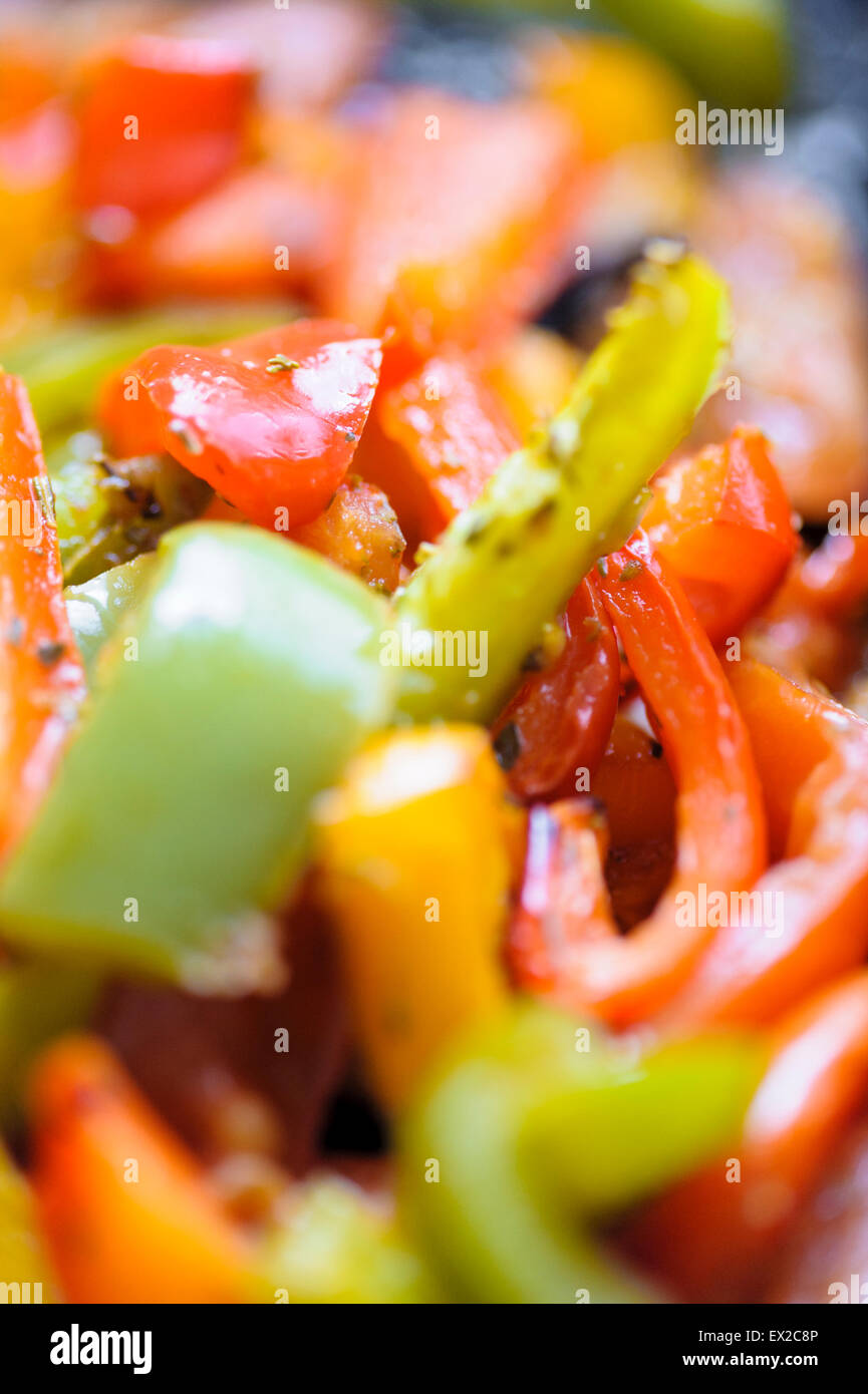 Roasted Peppers, Onions and Mushrooms and Tomato's Stock Photo Alamy