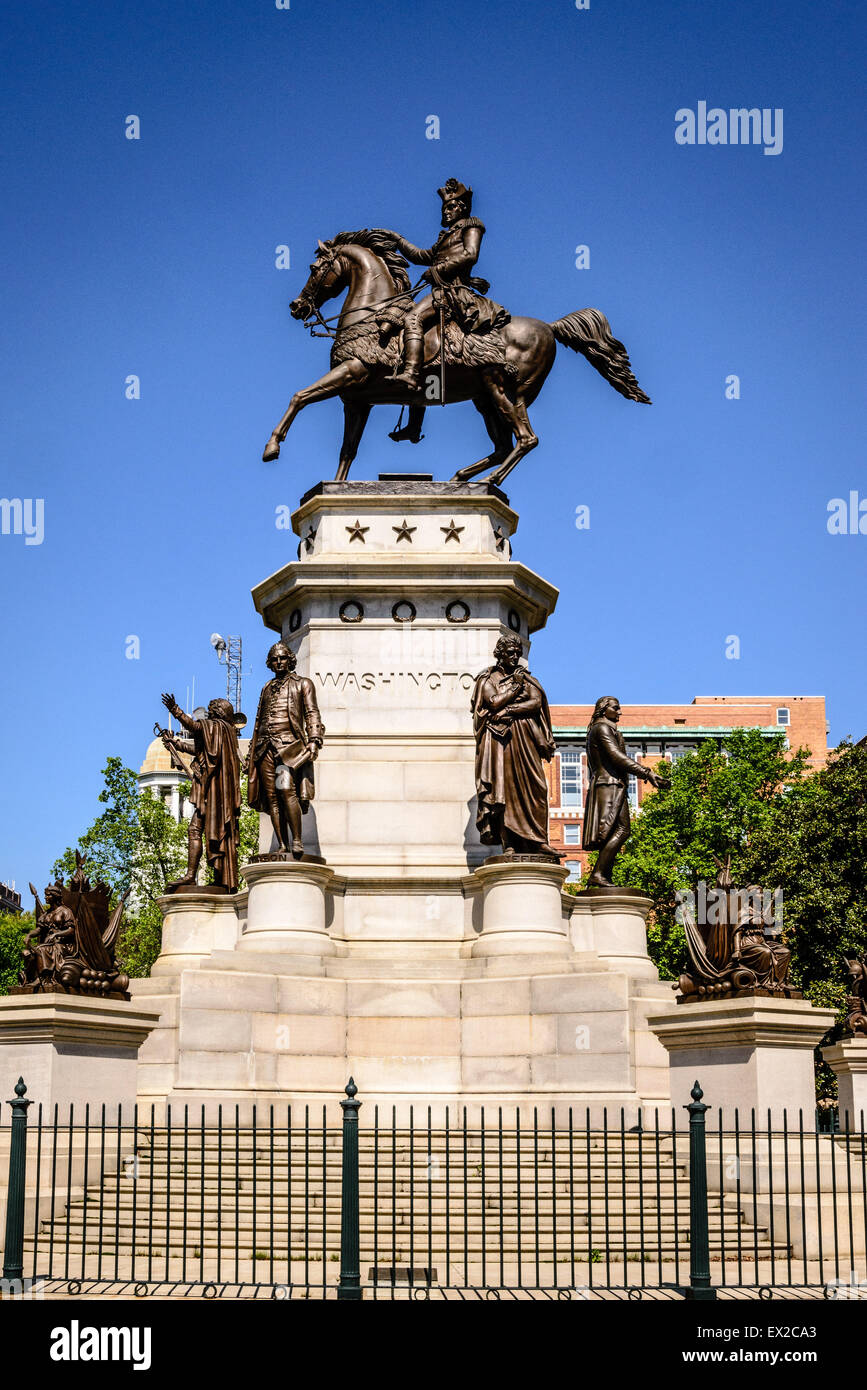 Virginia Washington Monument, Capitol Square, Richmond, Virginia Stock