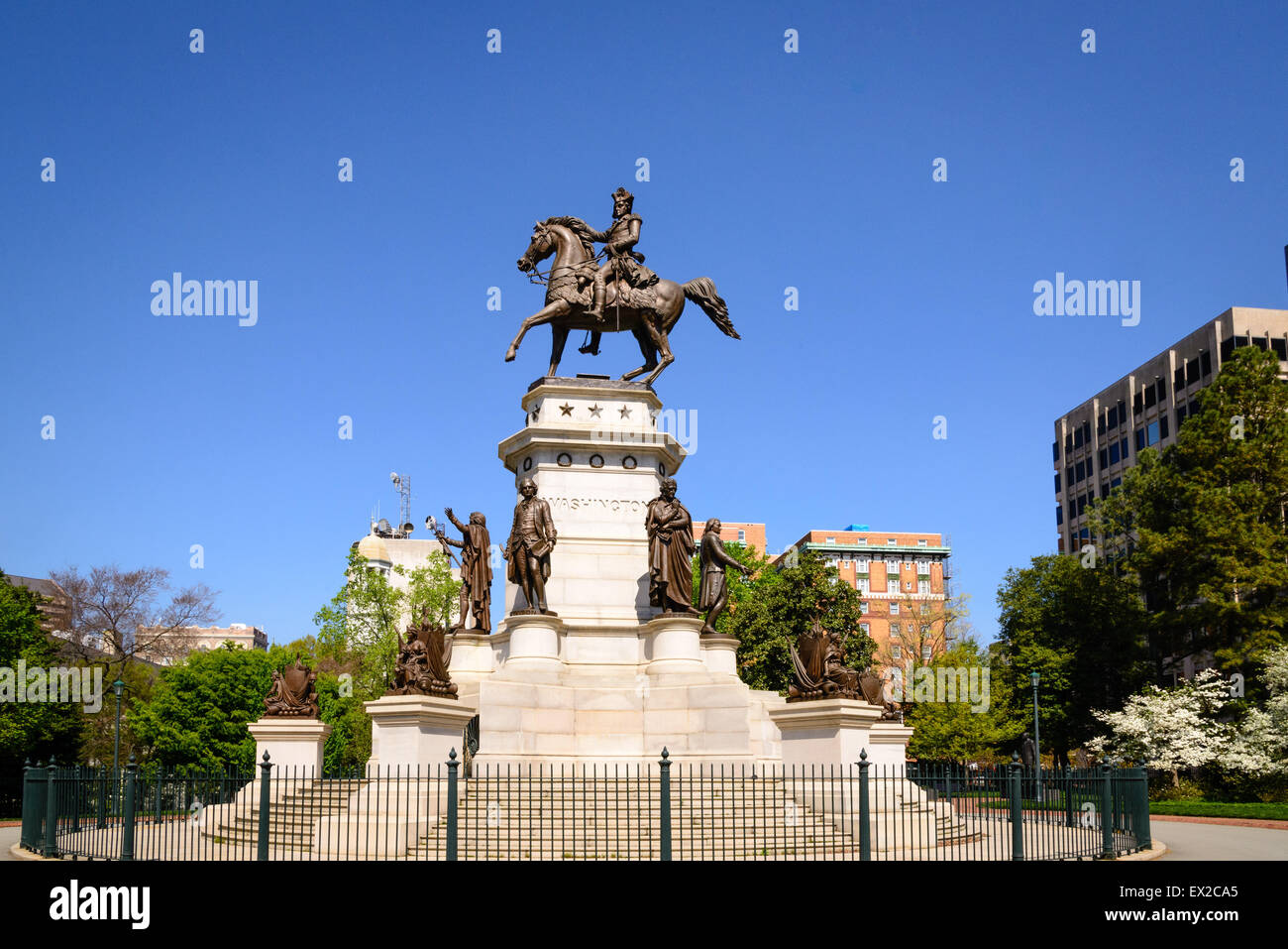 Virginia Washington Monument, Capitol Square, Richmond, Virginia Stock