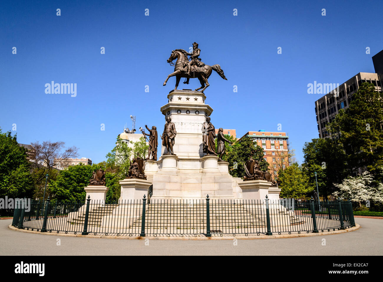Virginia Washington Monument, Capitol Square, Richmond, Virginia Stock