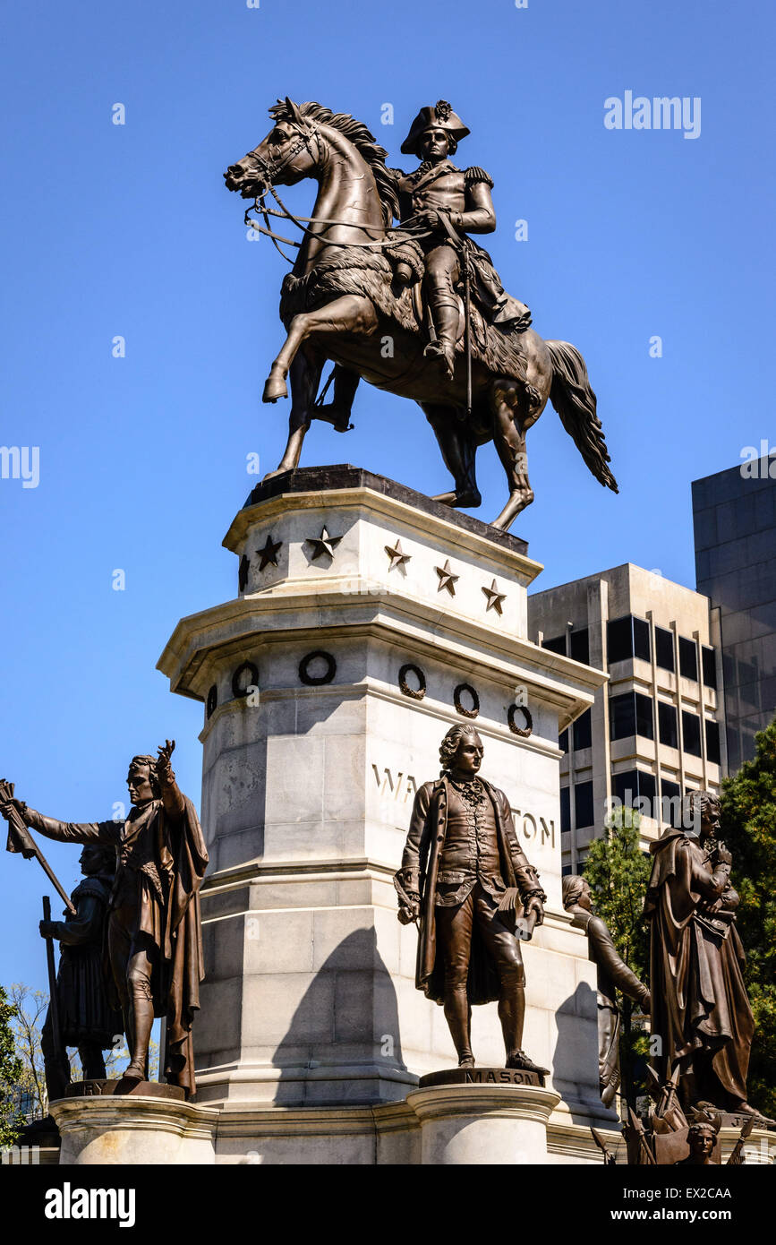 Virginia Washington Monument, Capitol Square, Richmond, Virginia Stock