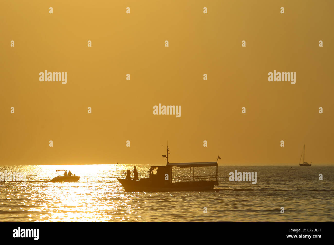 Rovinj Croatia sea boat sunset sunrise Stock Photo - Alamy