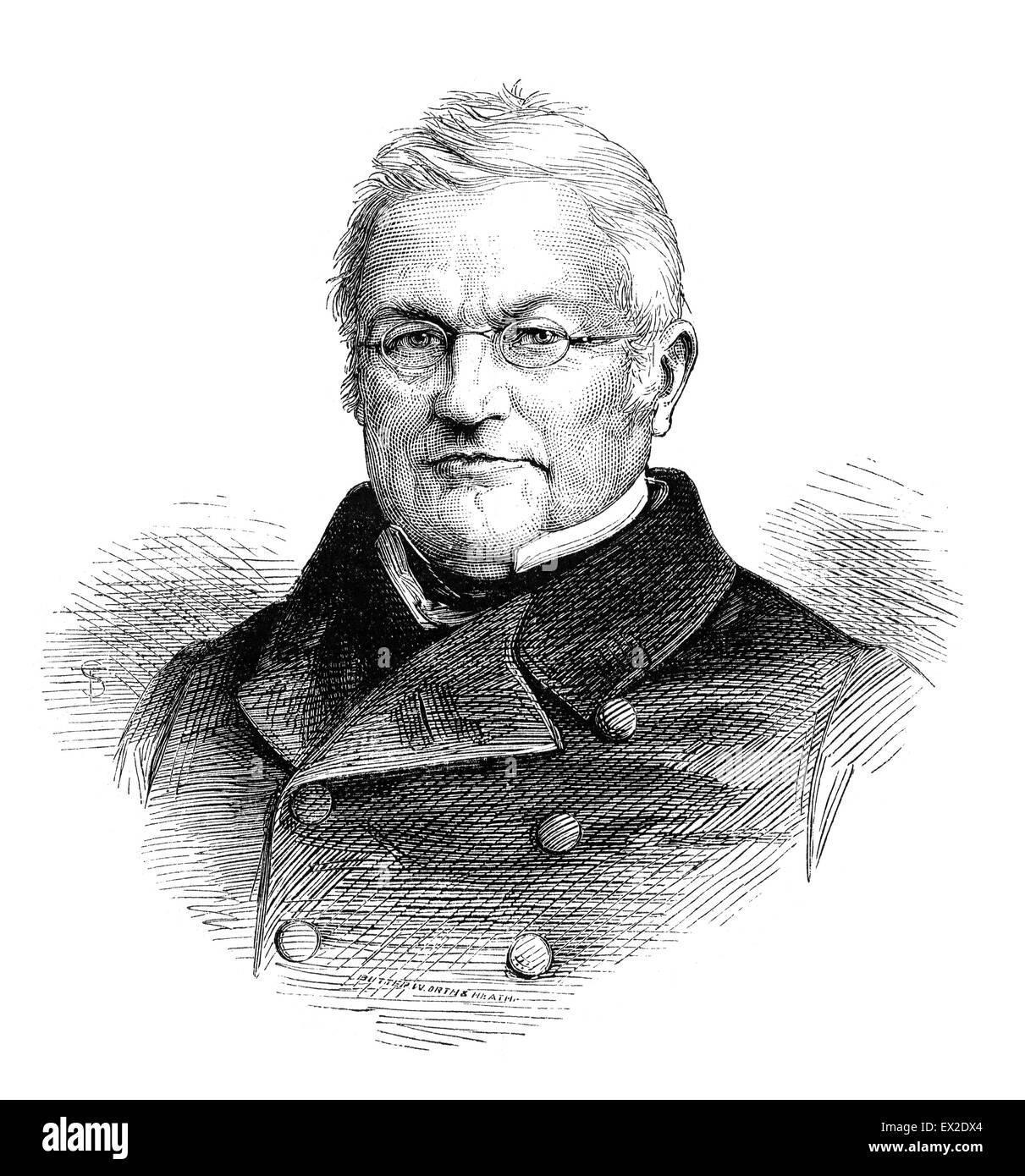 Marie Joseph Louis Adolphe Thiers (1797-1877) was a French politician and historian. Engraving from magazine Forr och Nu, 1876. Stock Photo