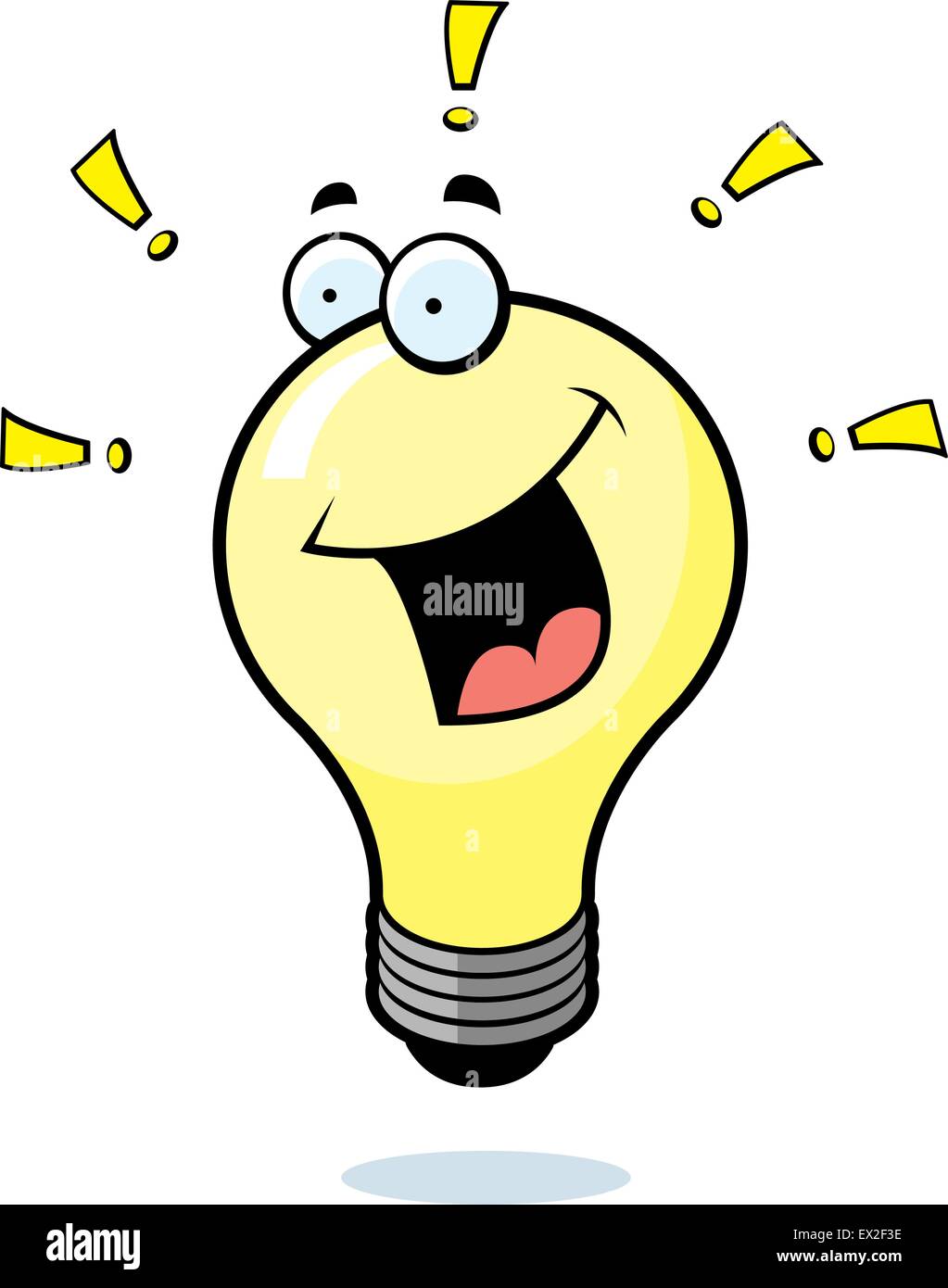 A cartoon light bulb smiling and happy Stock Vector Image & Art - Alamy