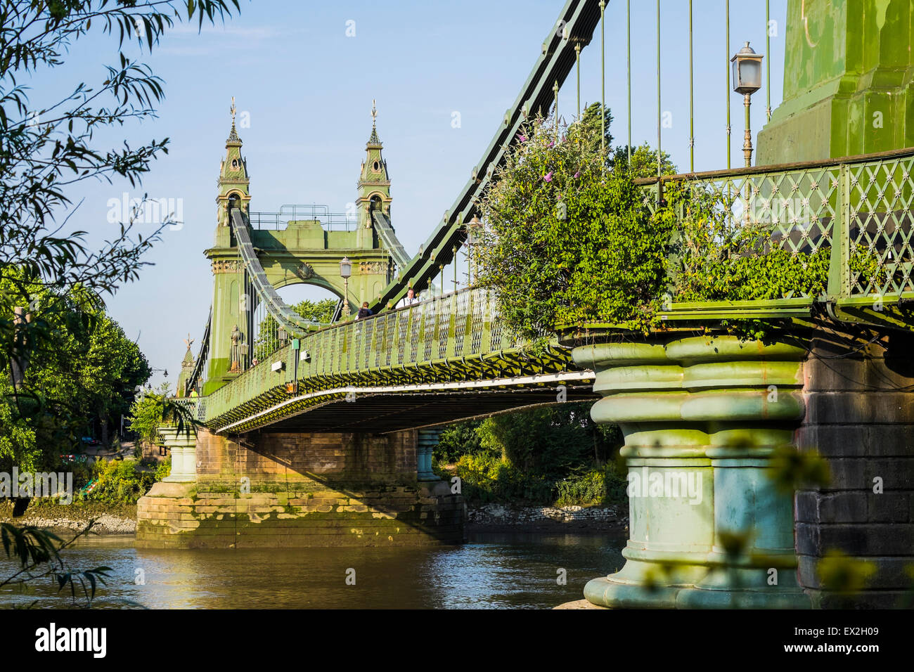 Hammersmith bridge crossing the river Thames London, England, U.K. Stock Photo
