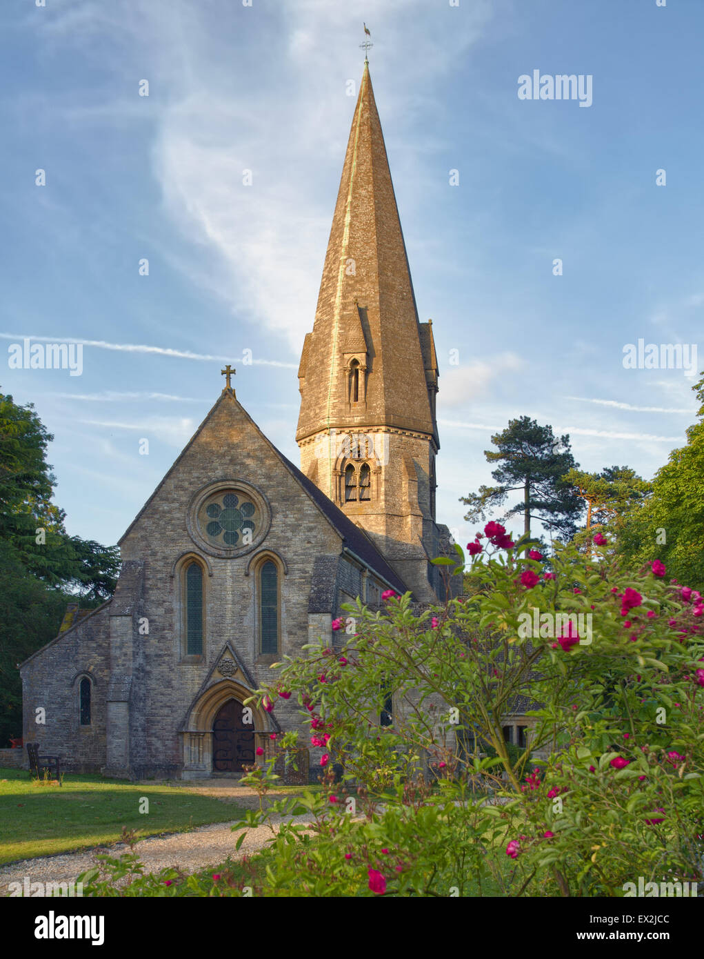 Old Church in Cotswolds, Leafield, UK Stock Photo