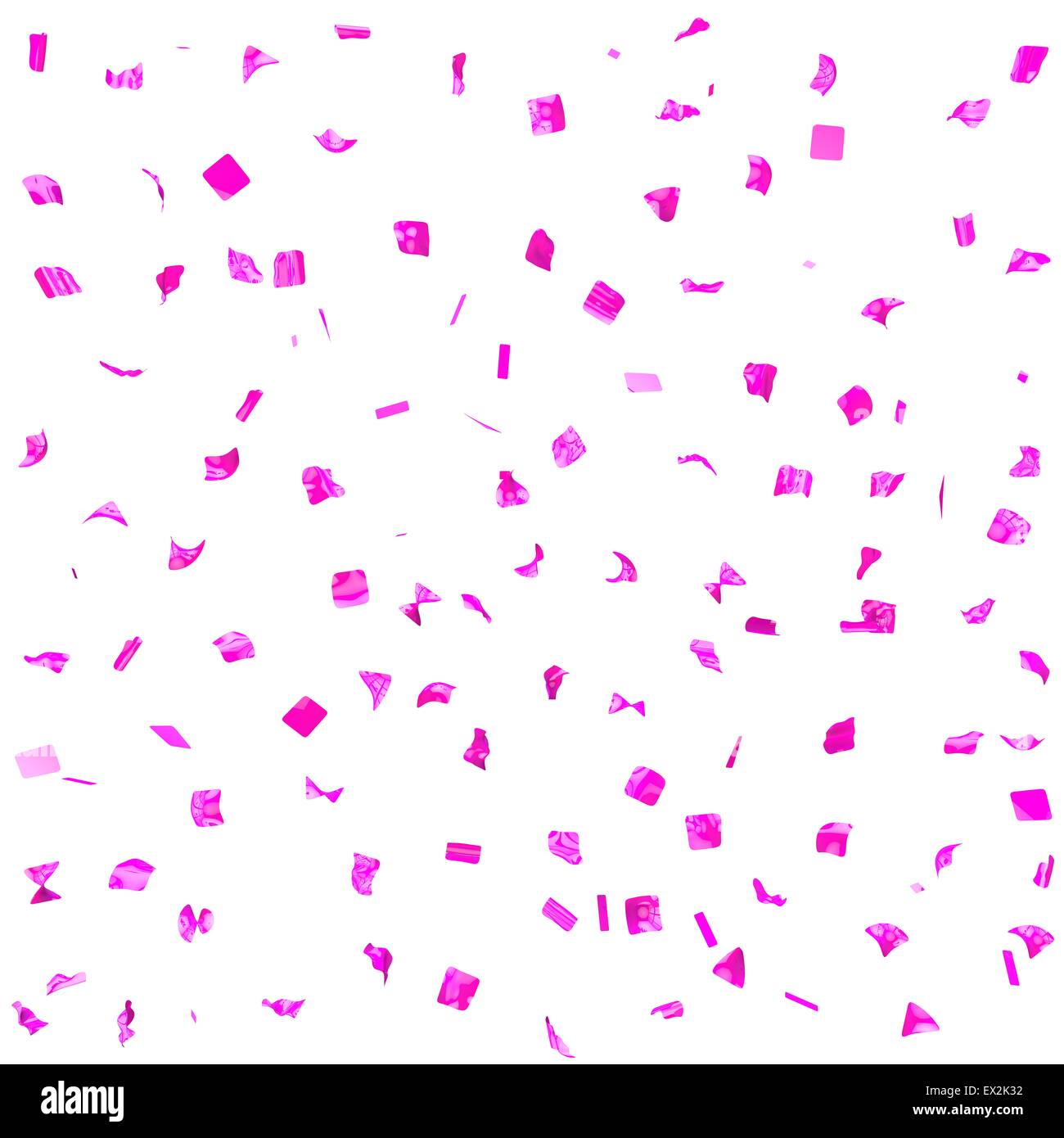 Festive shiny confetti in the air on an isolated background Stock Photo