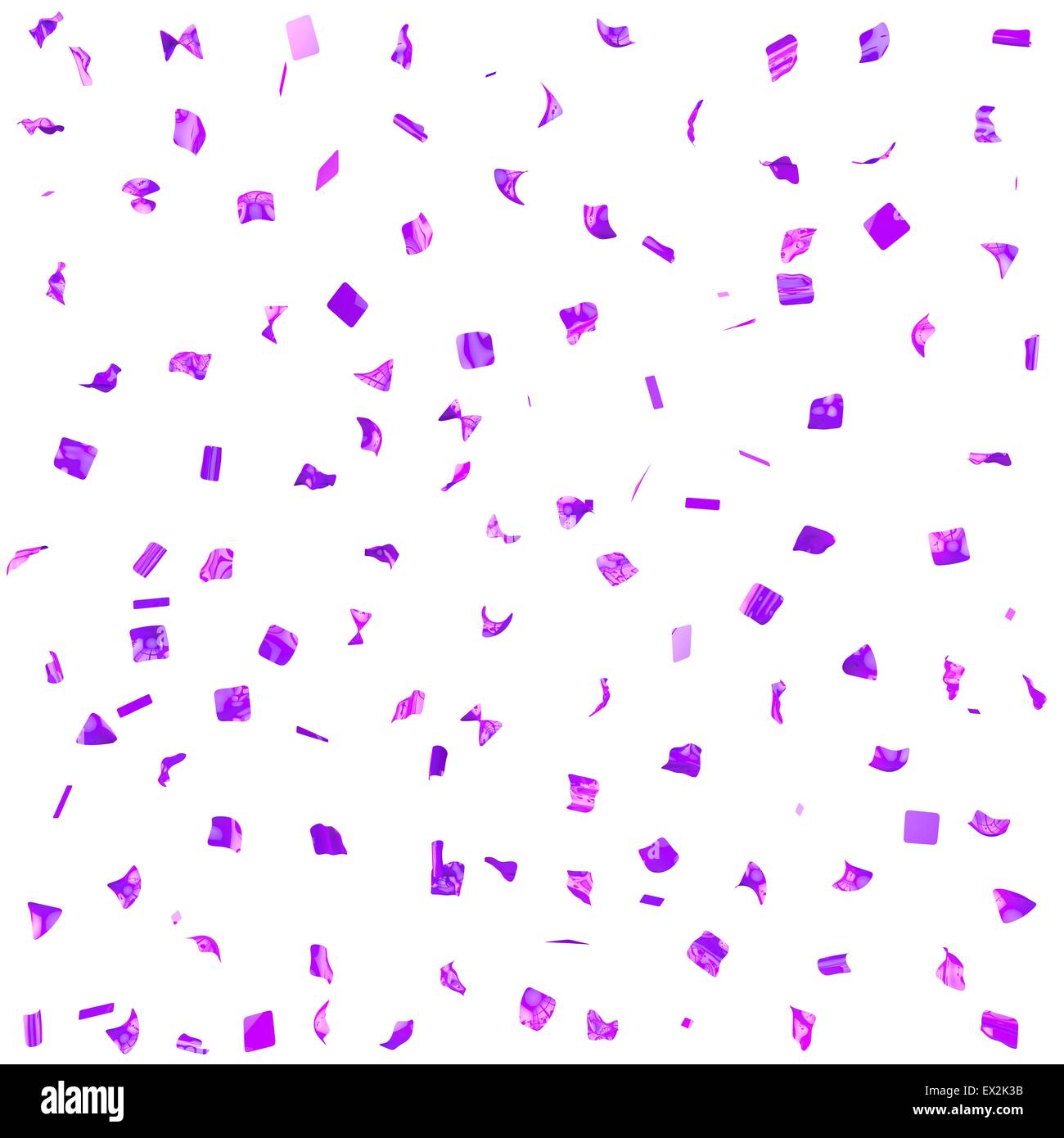 Festive shiny confetti in the air on an isolated background Stock Photo