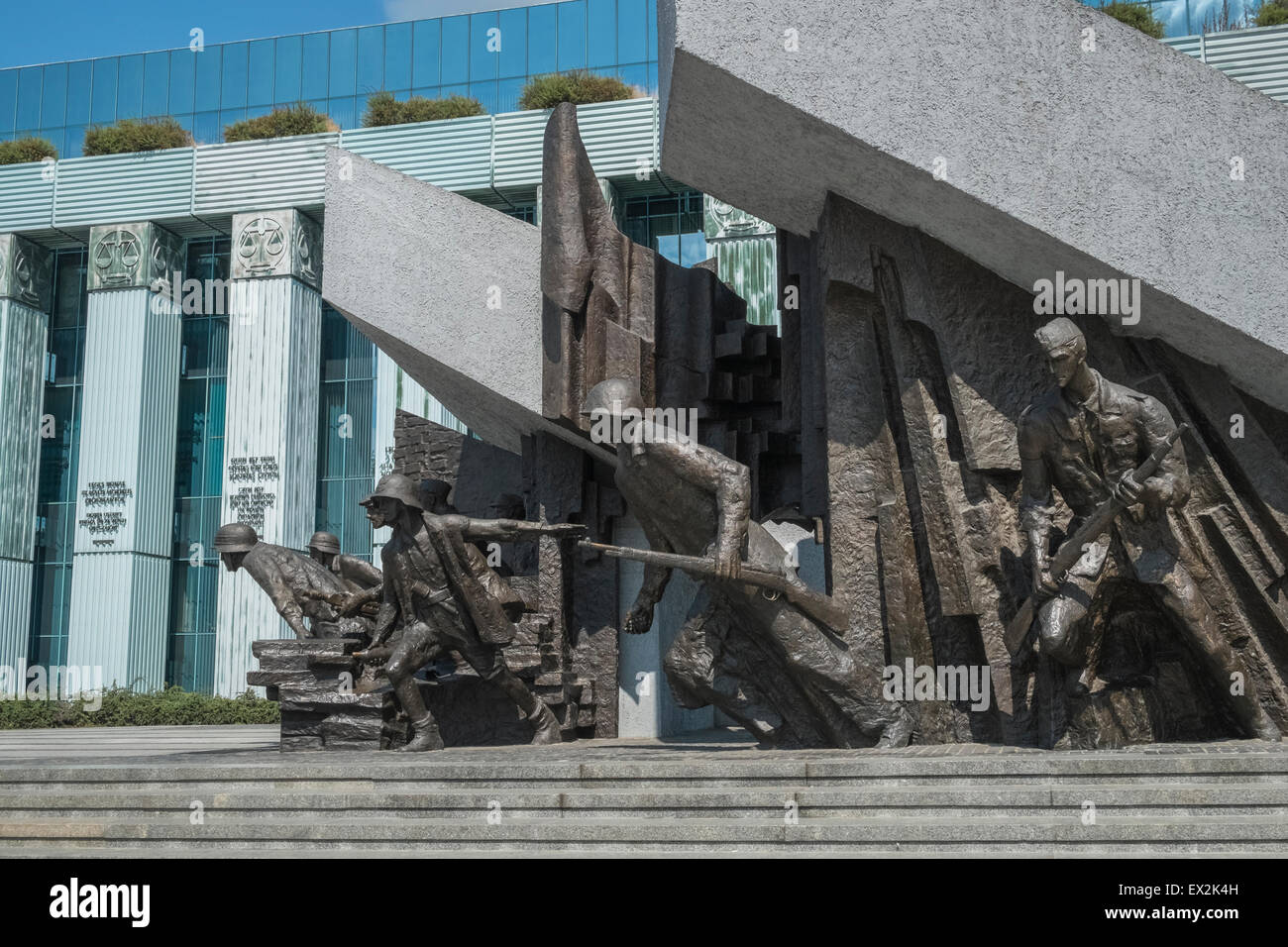 1944 Warsaw Uprising Monument,ouside the Supreme Court building,  Krasiński Square, Warsaw, Poland Stock Photo
