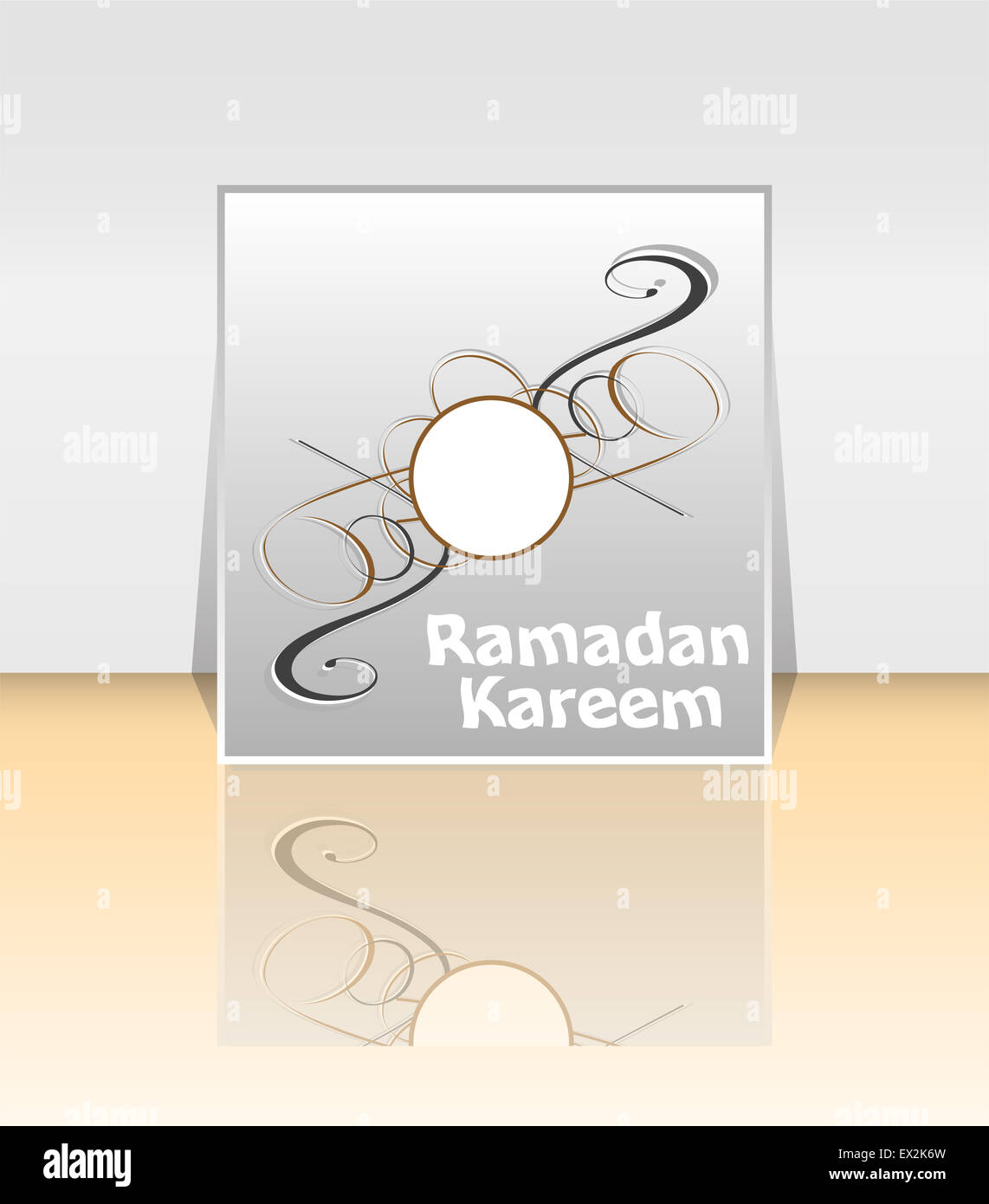Arabic Islamic calligraphy of text Ramadan Kareem on abstract background Stock Photo