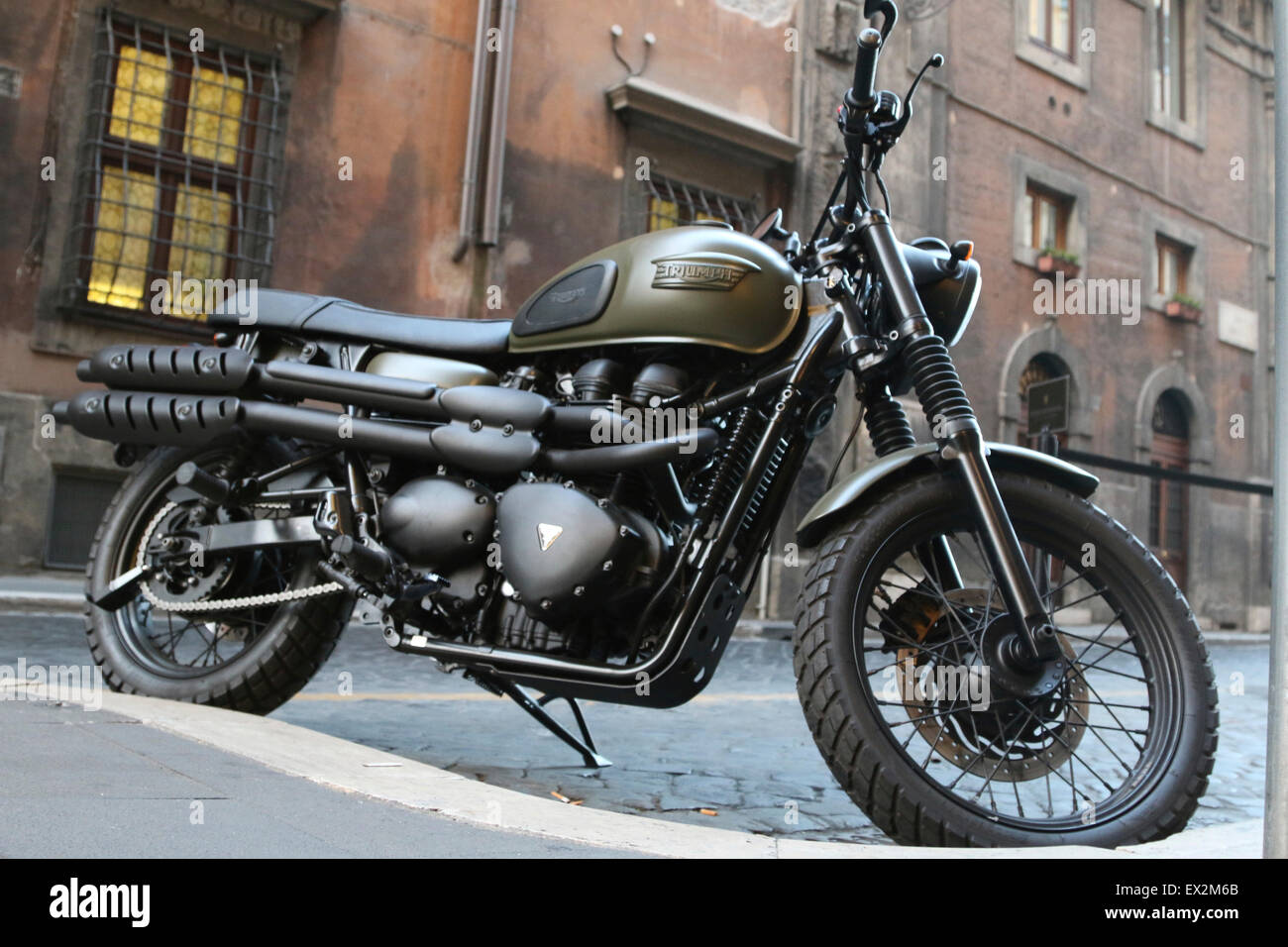 Classic motorcycle on in Europe Stock Photo Alamy