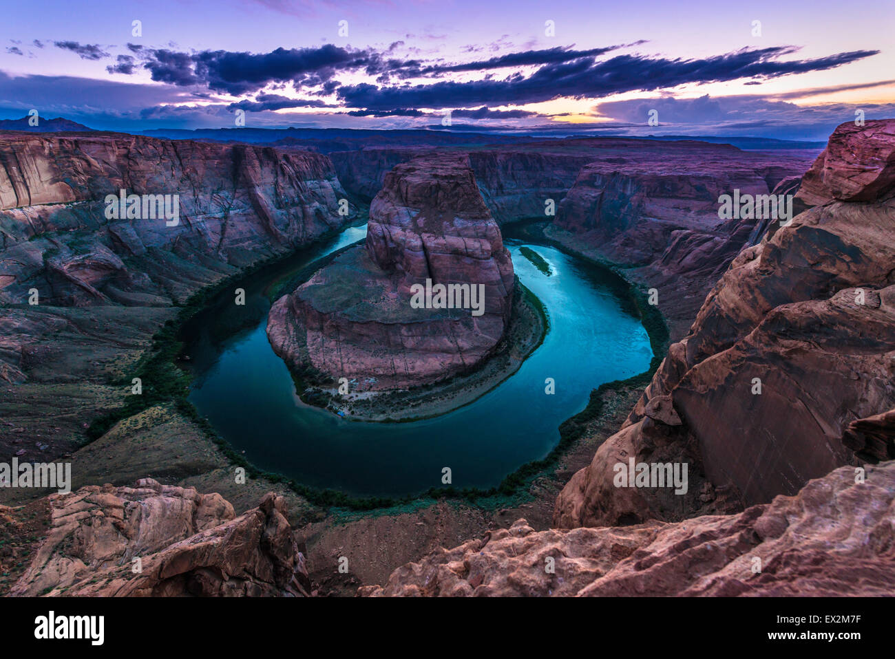Horseshoe Bend meander of the Colorado River Page Arizona Stock Photo