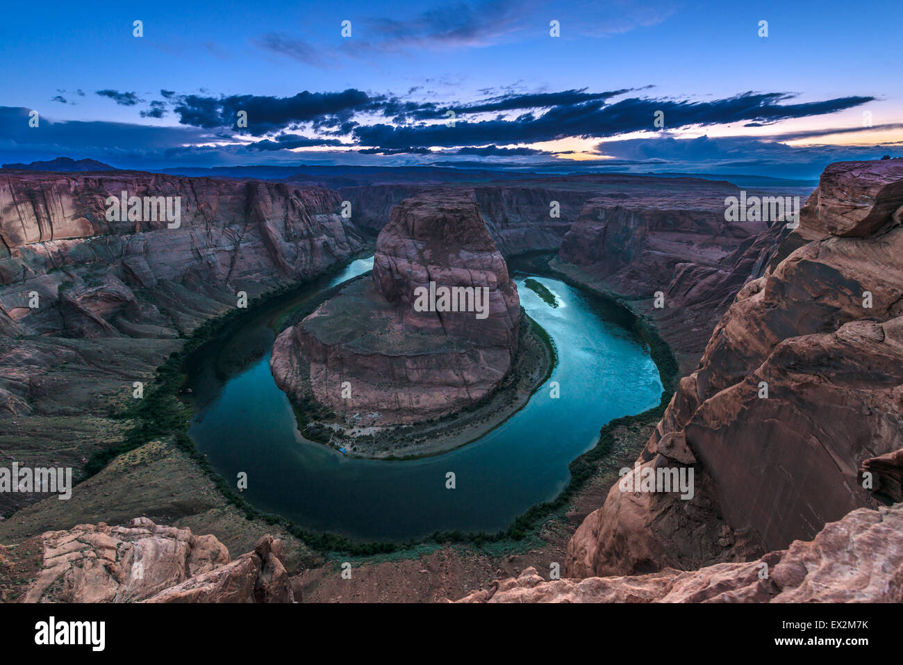 Horseshoe Bend meander of the Colorado River Page Arizona Stock Photo