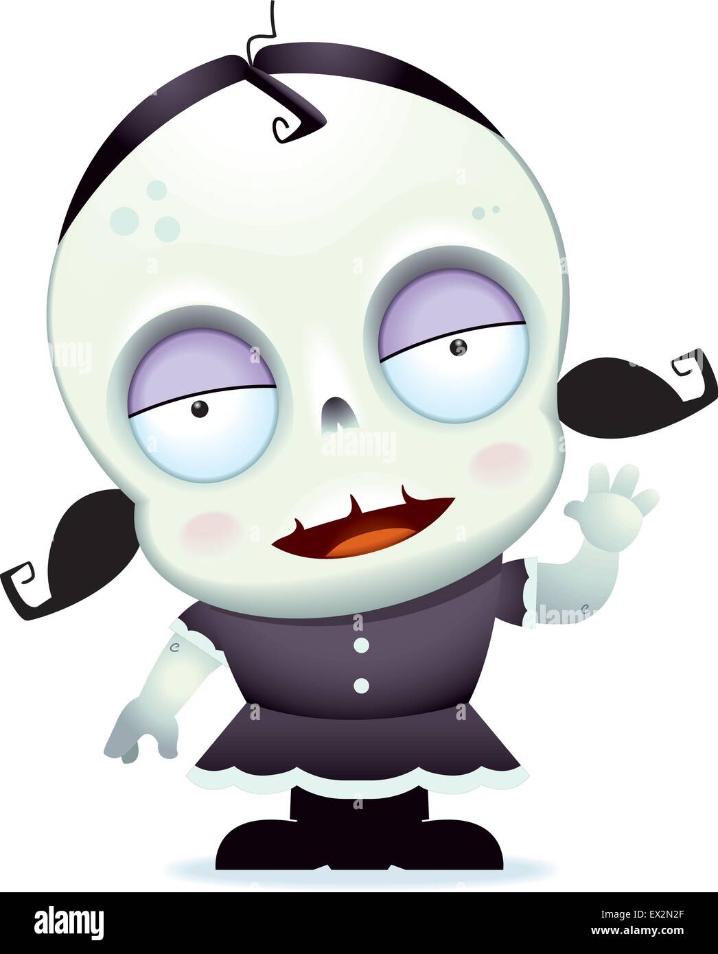 Cute Zombie Girl Cartoon