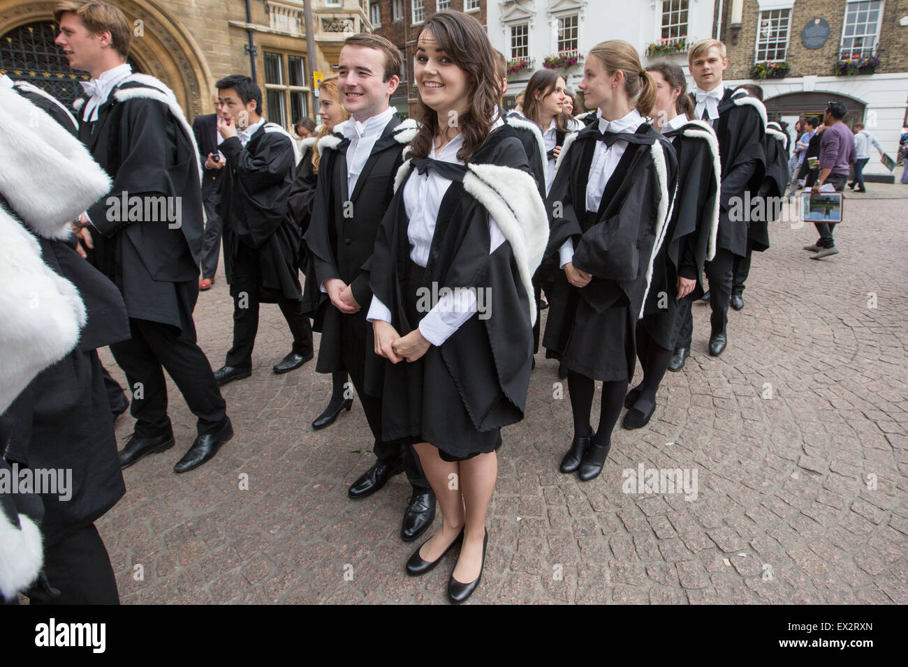 Students from Cambridge University on graduation day after passing their  exams and receiving their degree Stock Photo - Alamy