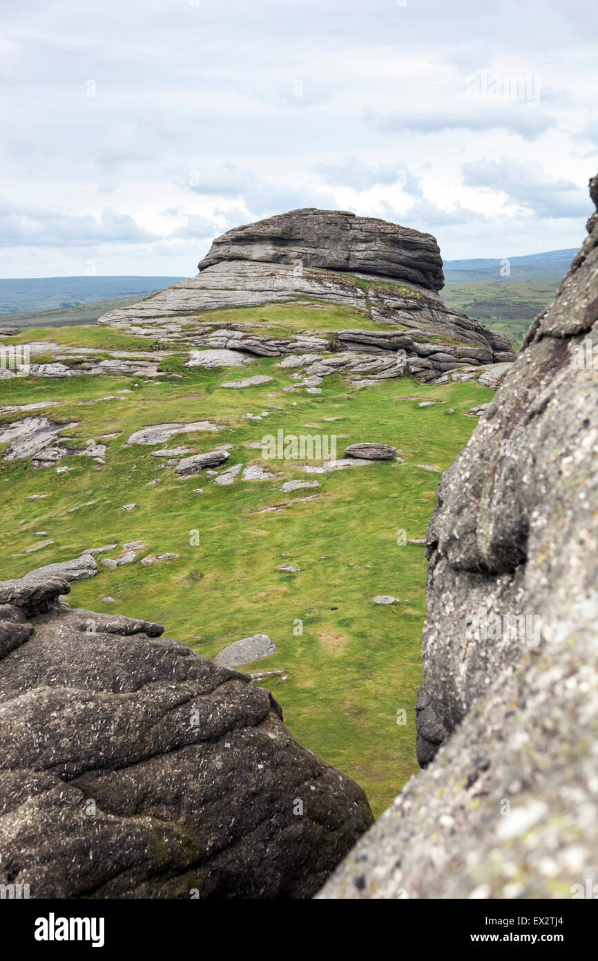 View of the moors from Haytor in Dartmoor National Park, Devon, England Stock Photo