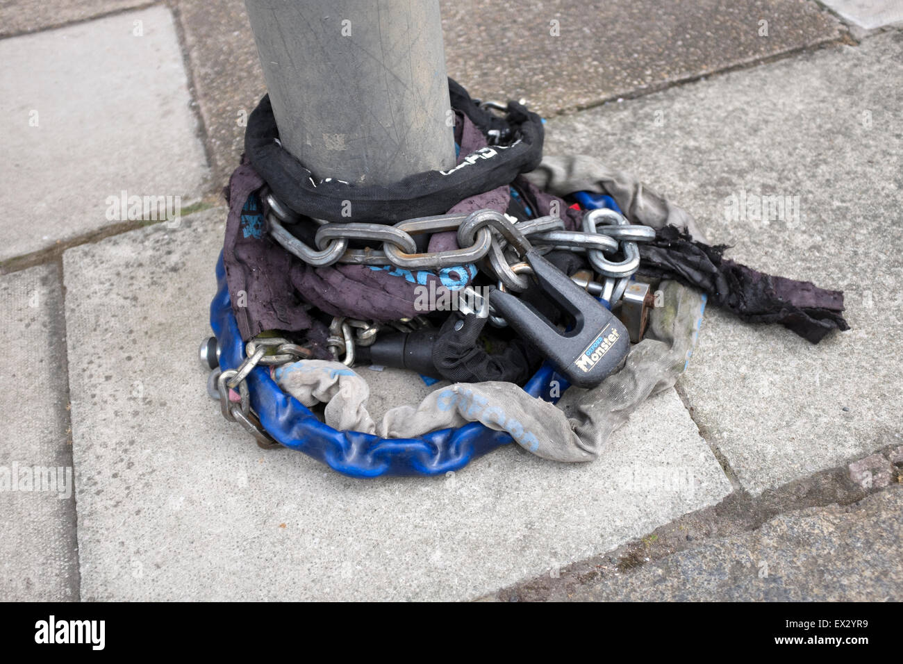 Heavy Duty Chain Padlocks Motorcycle Bike Motorbike Stock Photo Alamy