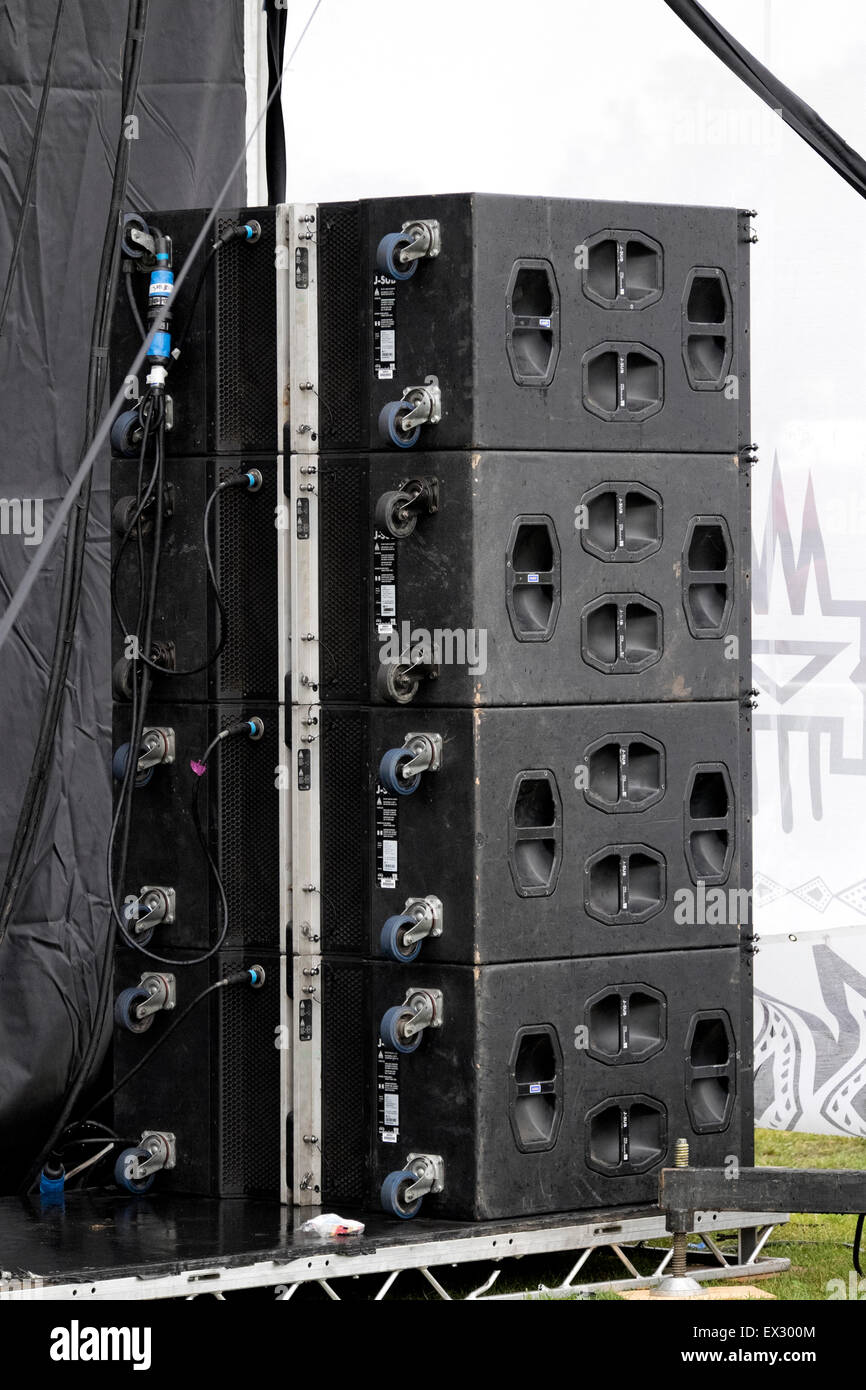 Large Speaker Speakers Stack rock festival Music Stock Photo Alamy