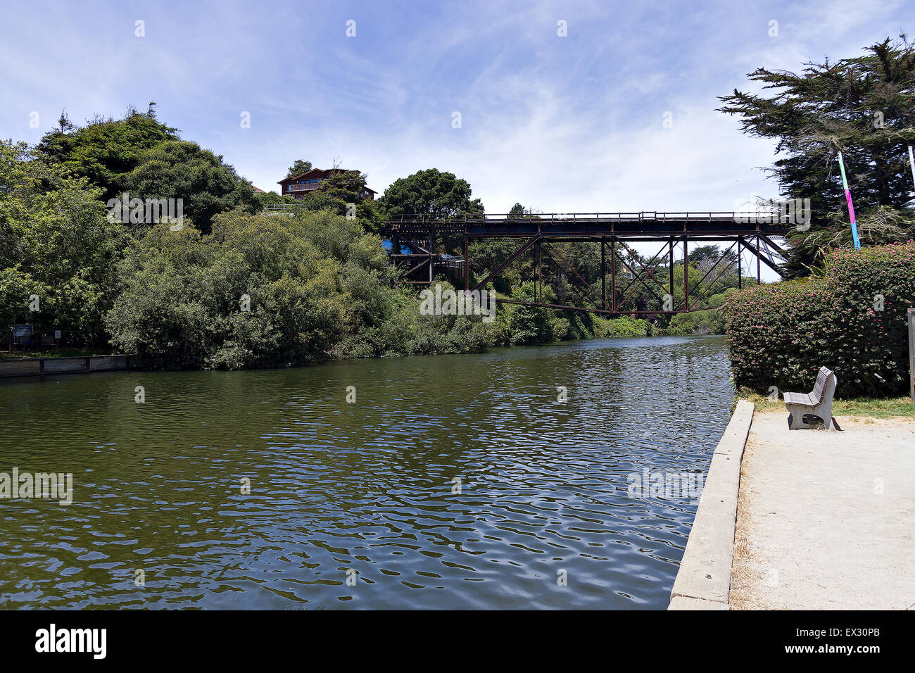 Scenic river walk in Capitola, California Stock Photo Alamy