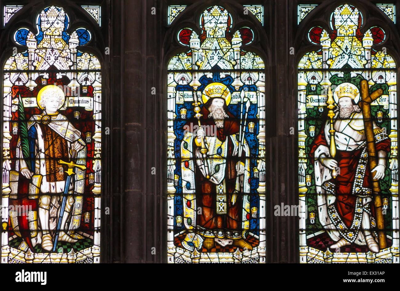 Stained glass window in Winchester Cathedral, Hampshire, England, UK Stock Photo Alamy