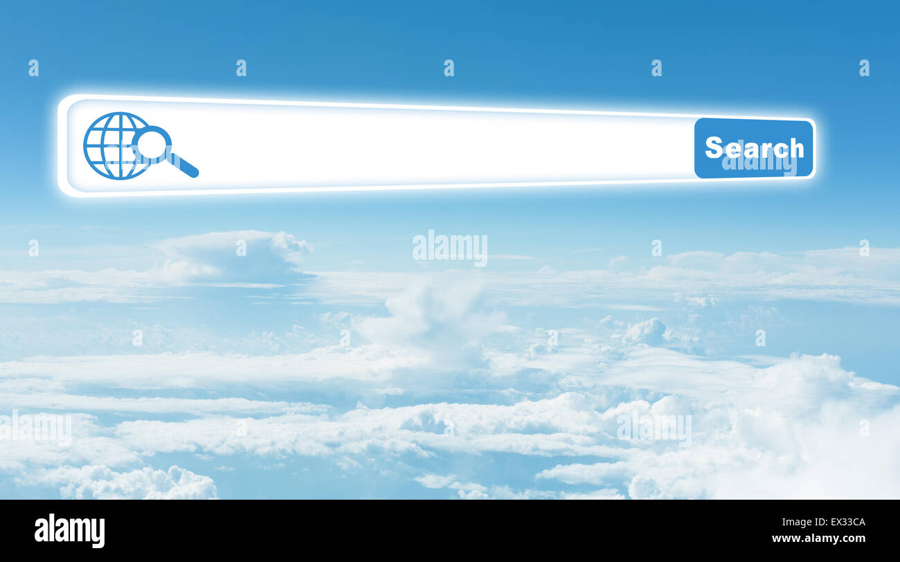 Blue sky with clouds and browser Stock Photo Alamy