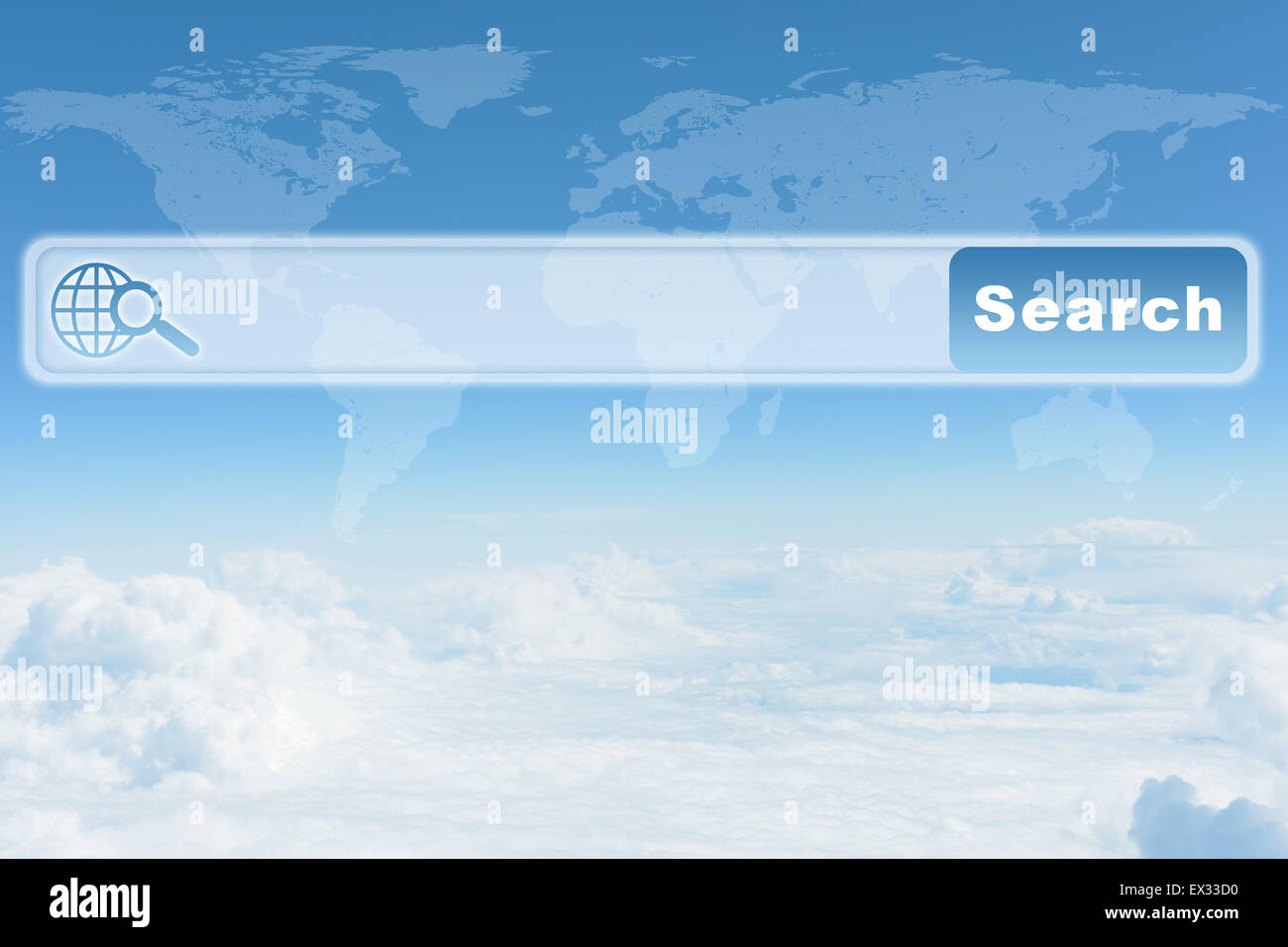 Blue sky with clouds and browser Stock Photo Alamy