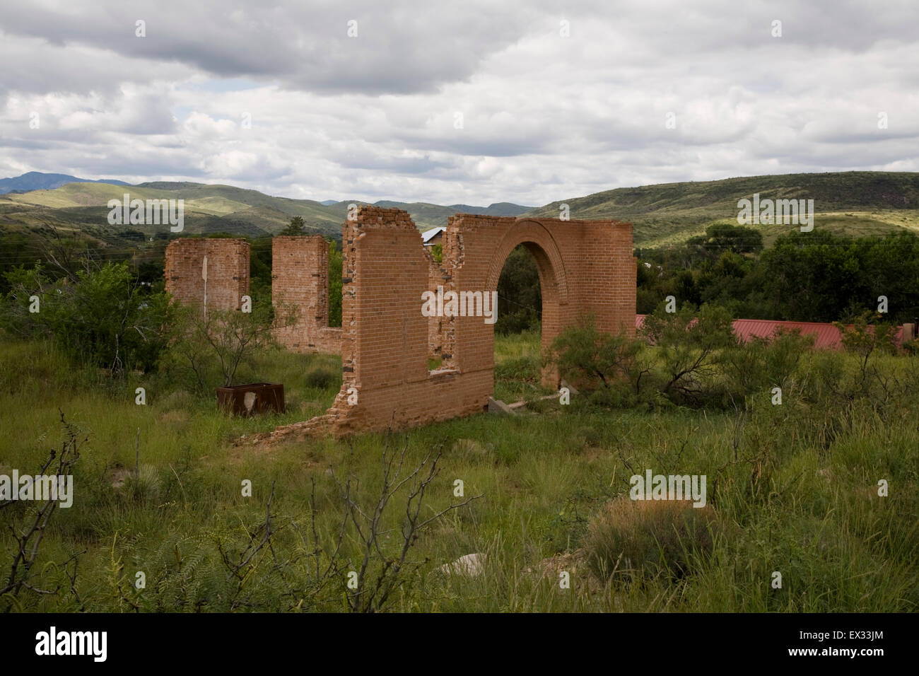 Popular, along with neighboring Kingston, as 'living ghost towns,' Hillsboro sports the remains of many historic structures. Stock Photo