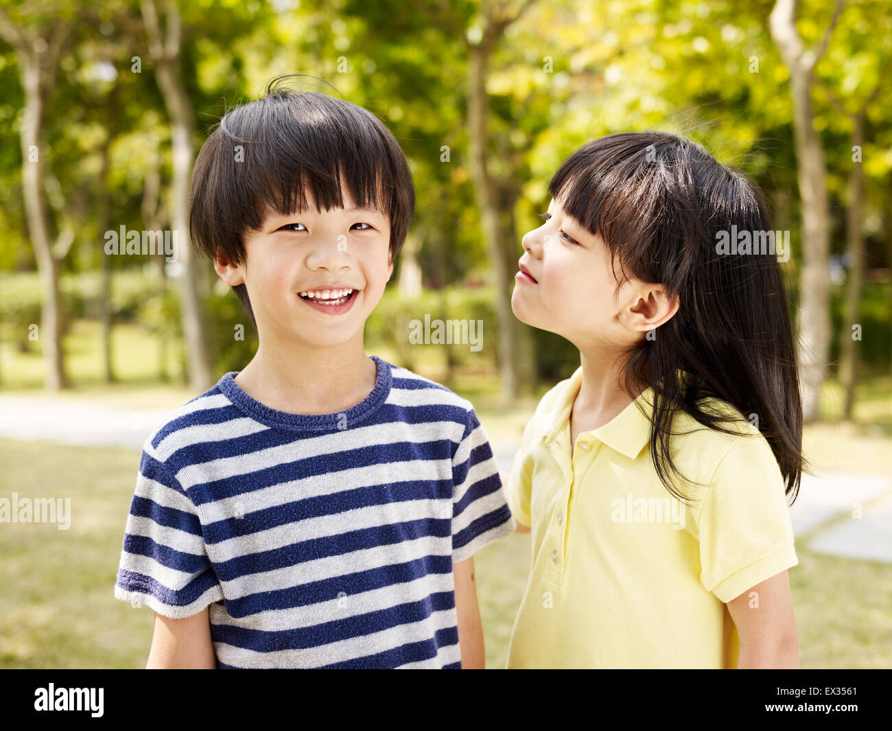 playful asian children. Stock Photo