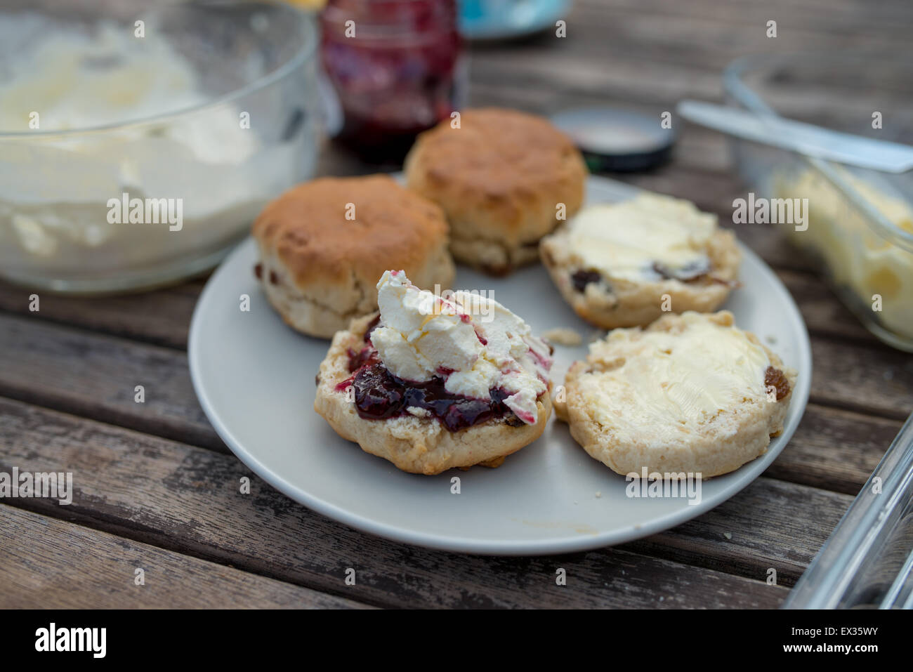 English Cream Tea Stock Photo Alamy
