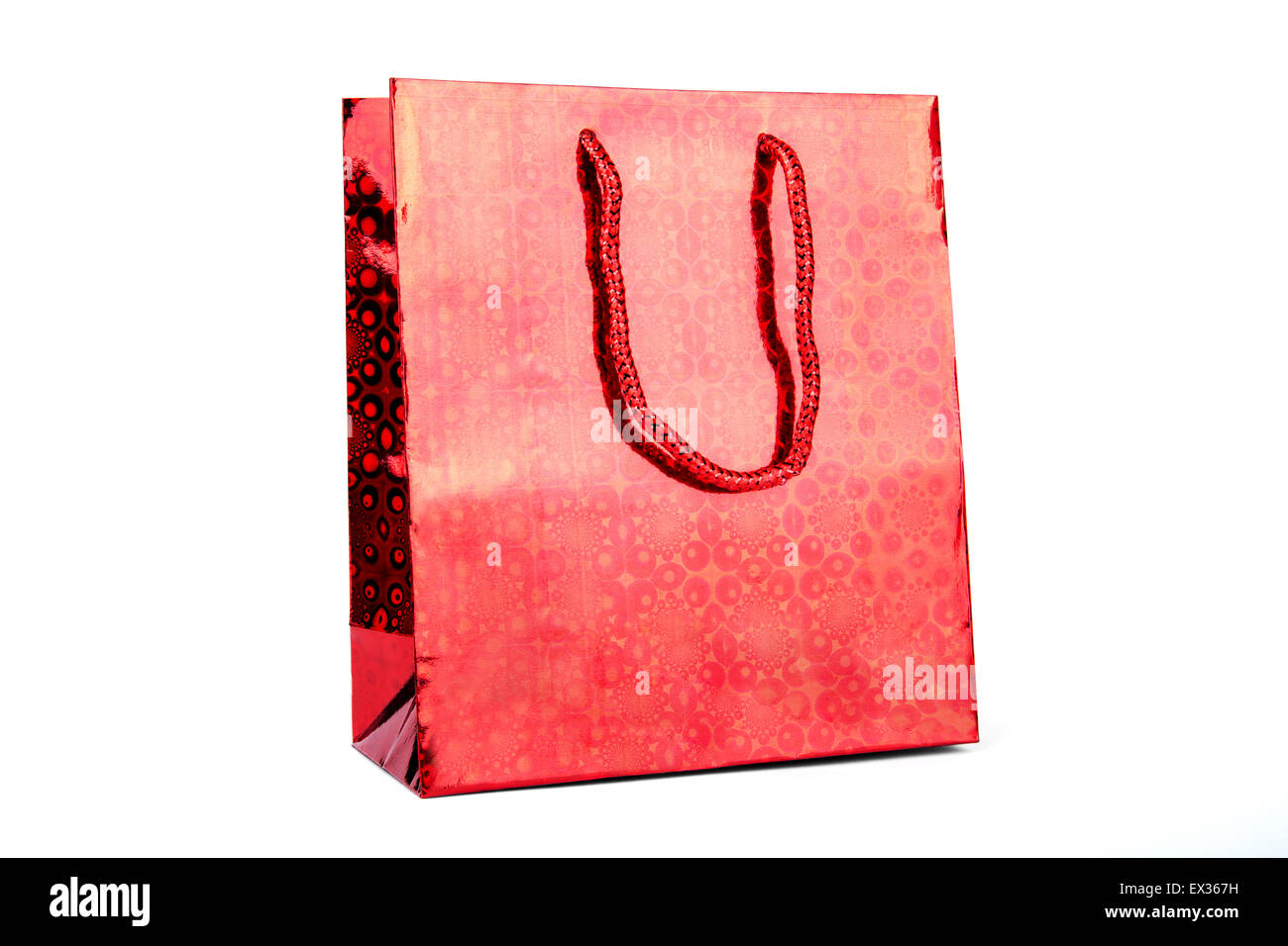 red Shopping bag on white background Stock Photo - Alamy