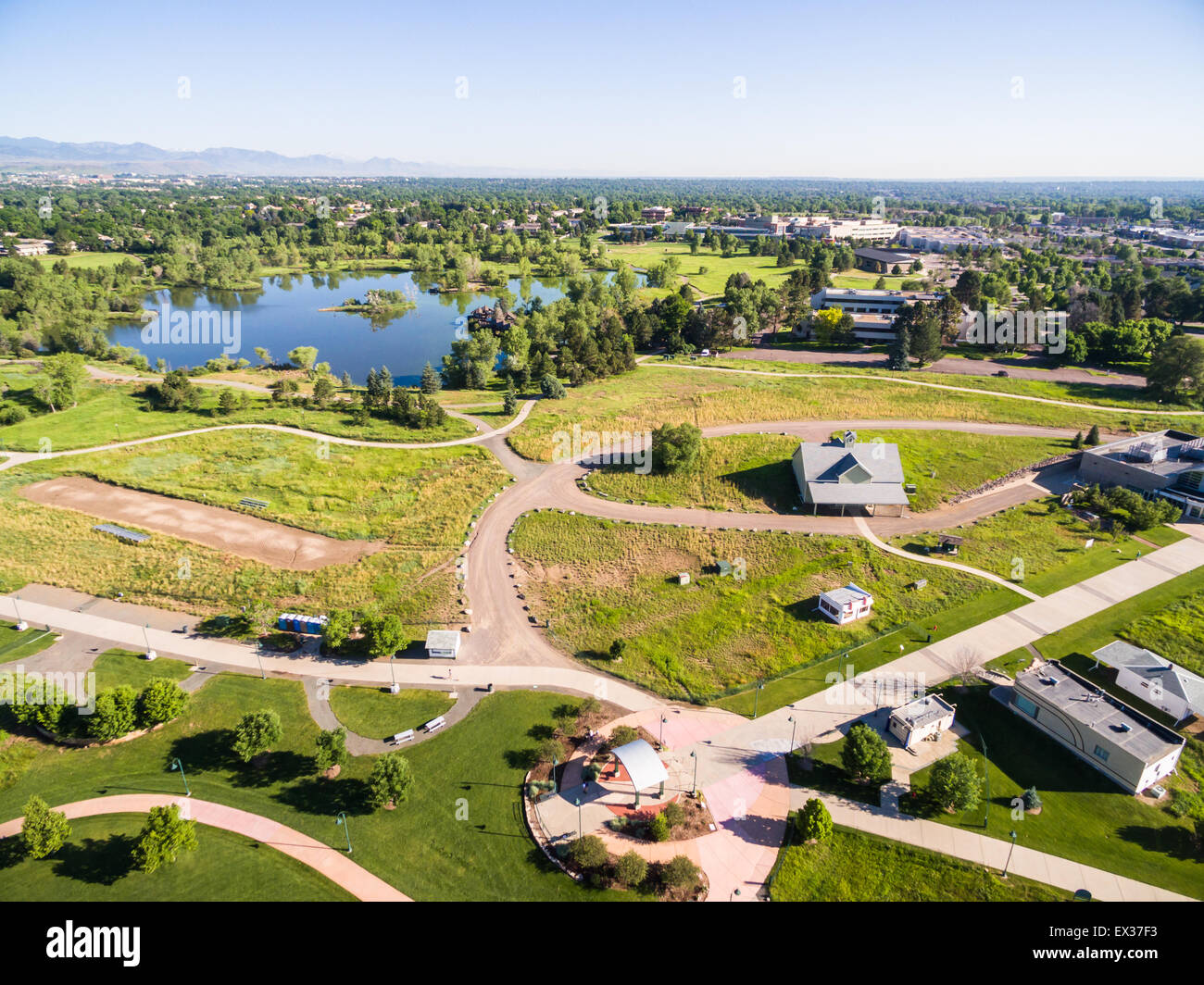 Aerial view of Belmar Park in Lakewood Colorado Stock Photo Alamy