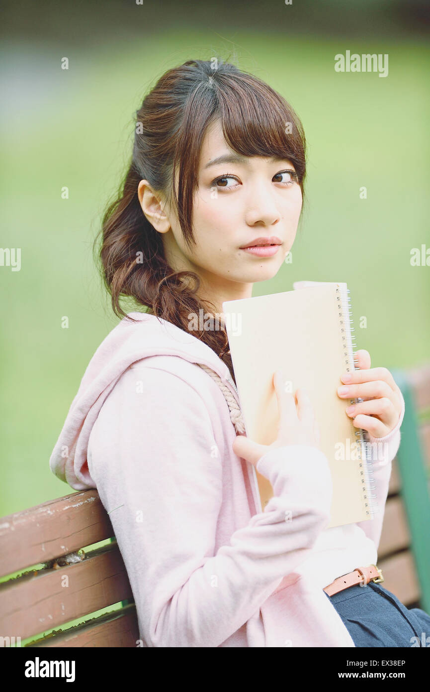 Young attractive Japanese female University student portrait Stock Photo