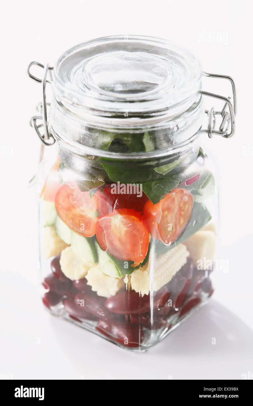 Jar salad Stock Photo