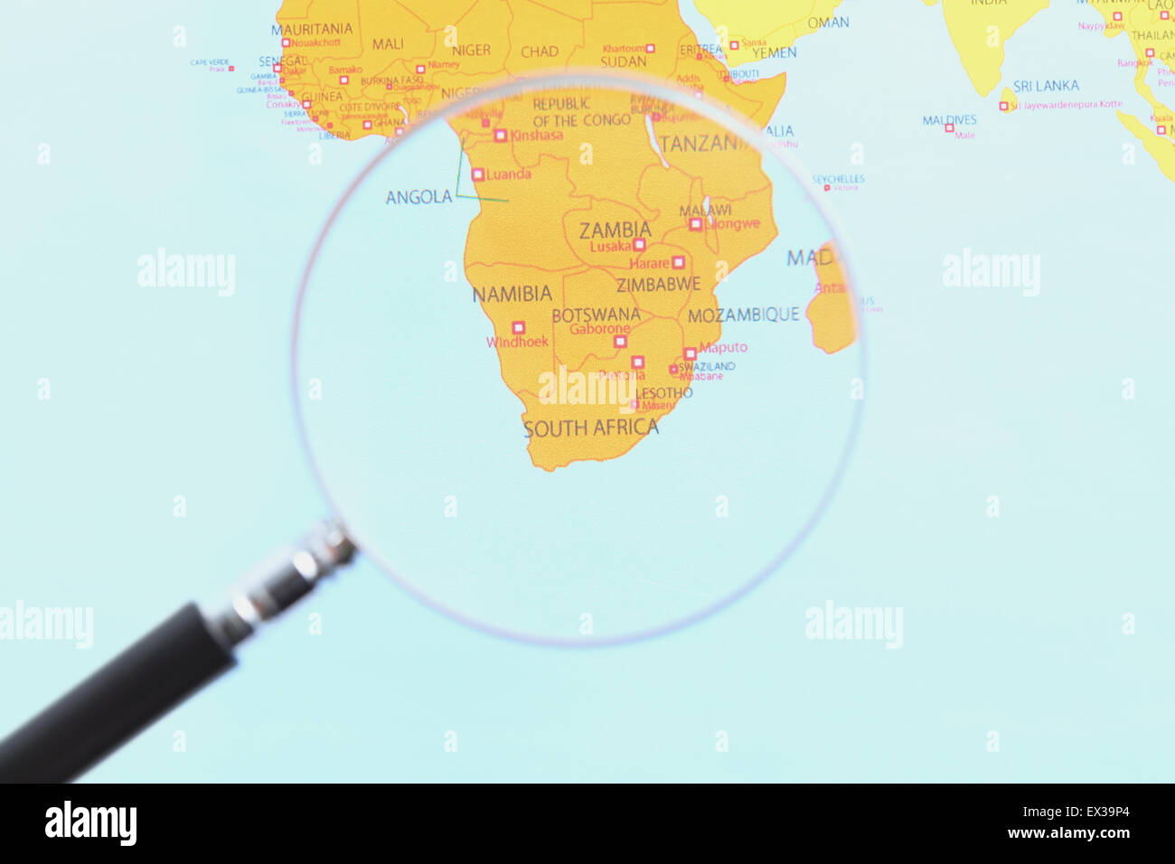 World Map And Magnifying Glass Stock Photo Alamy World Map And Magnifying Glass Stock Photo Alamy