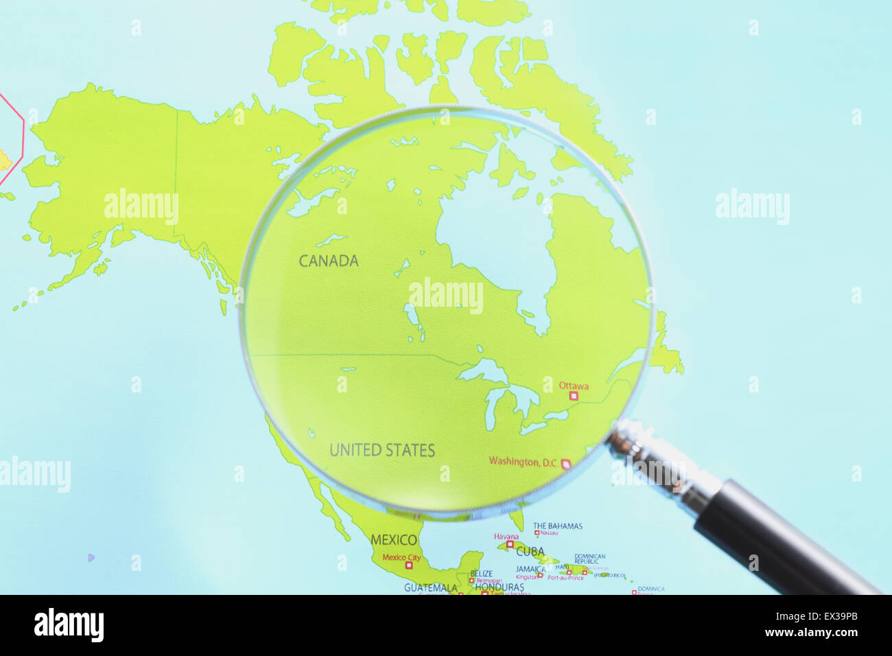 World Map And Magnifying Glass Stock Photo Alamy World Map And Magnifying Glass Stock Photo Alamy