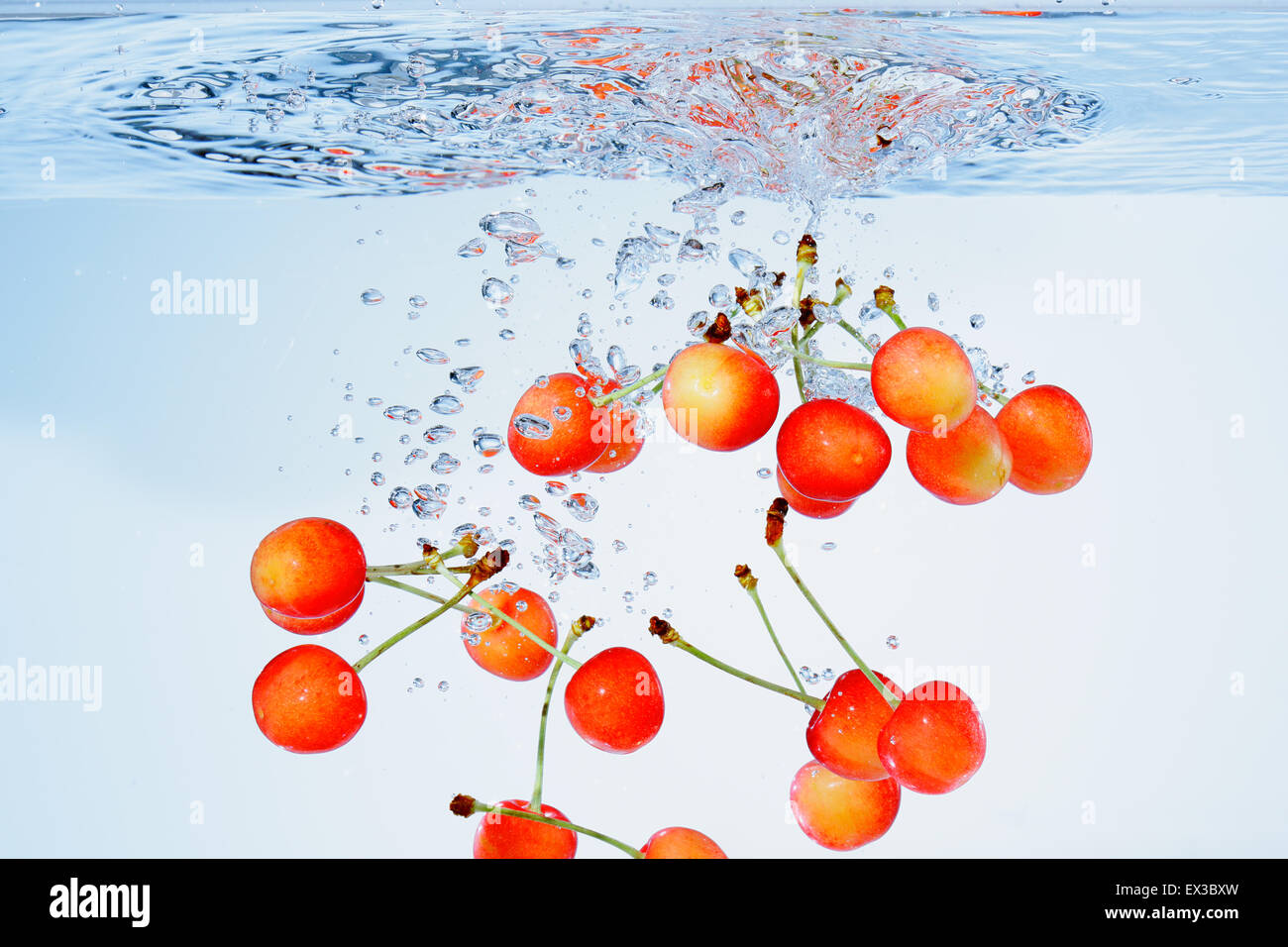 Cherries in water Stock Photo Alamy