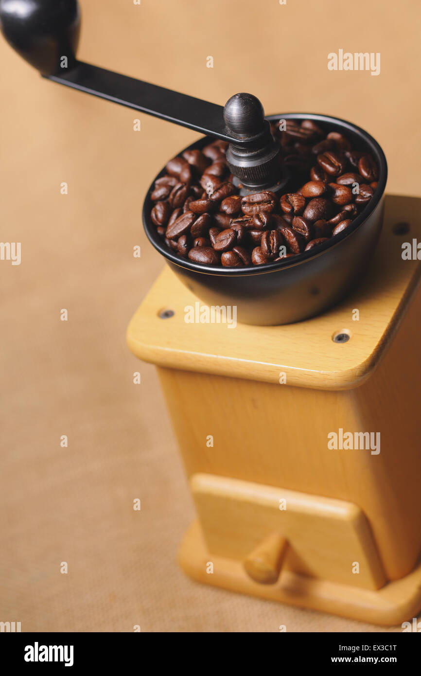 Handgrinding coffee mill Stock Photo Alamy