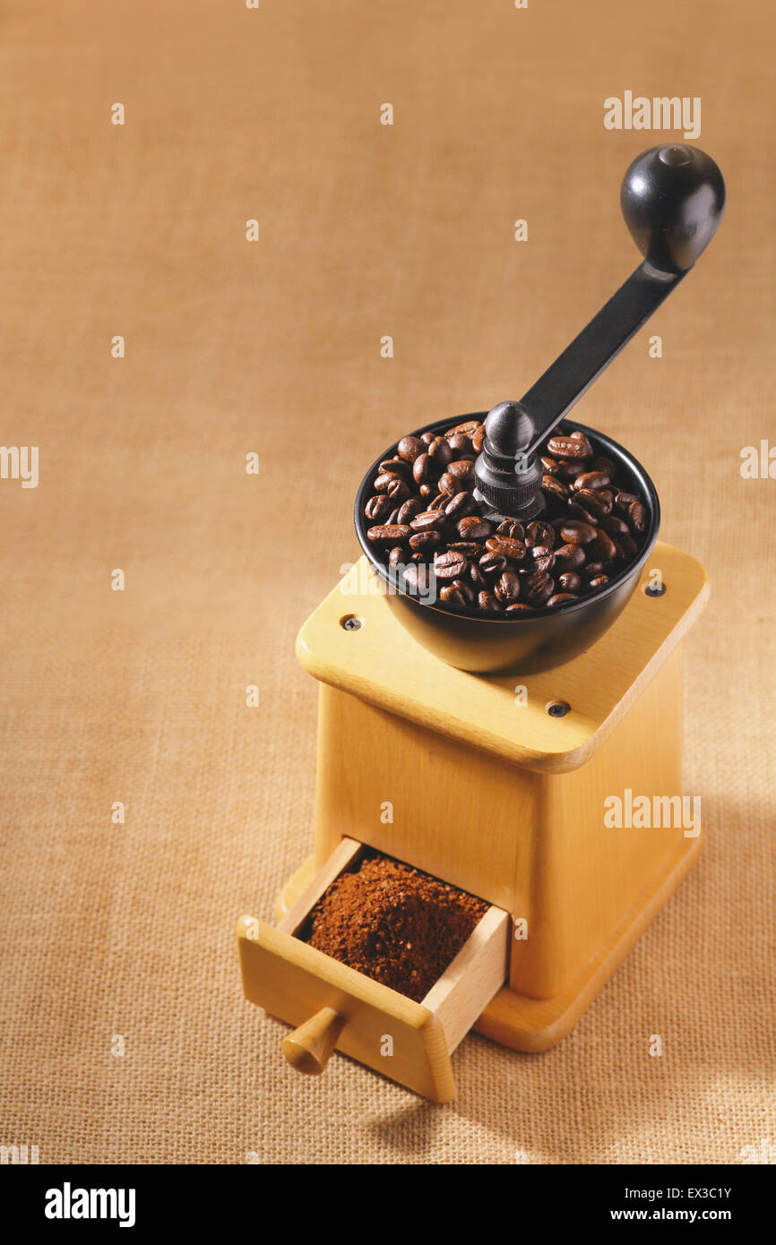 Handgrinding coffee mill Stock Photo Alamy
