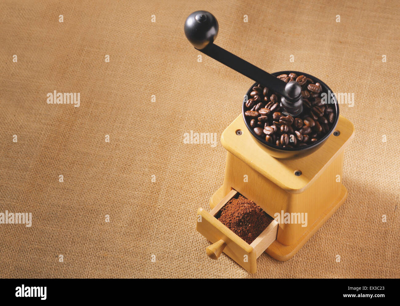 Handgrinding coffee mill Stock Photo Alamy