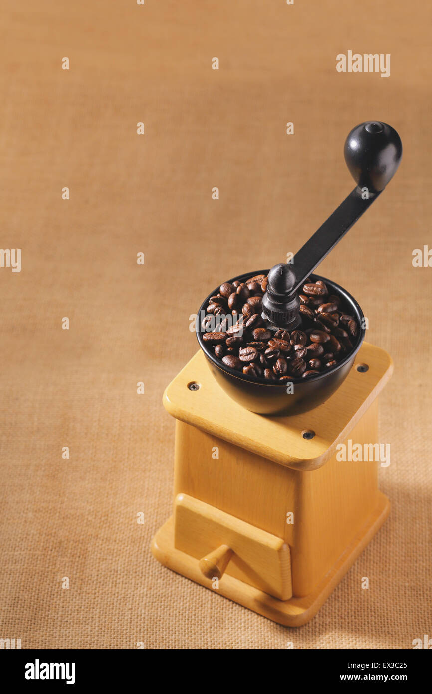 Handgrinding coffee mill Stock Photo Alamy